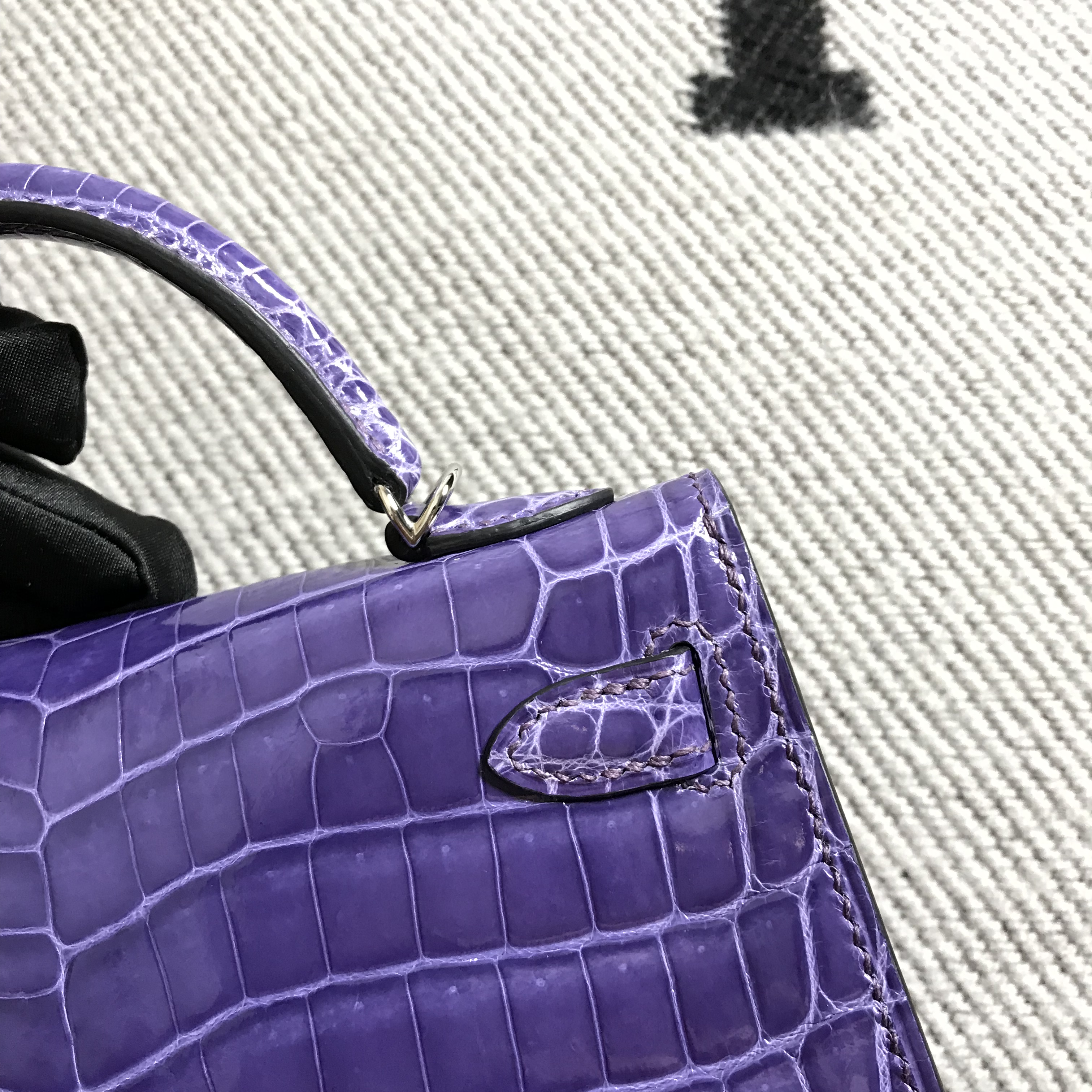 Hermès（爱马仕） Mini Kelly迷你凯莉 水晶紫 银扣 2代
