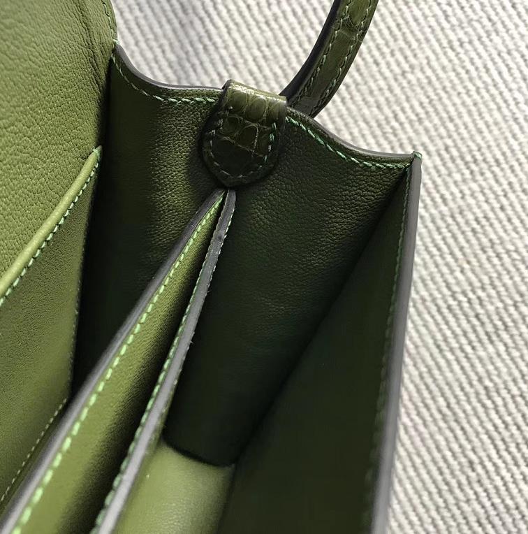 Hermès（爱马仕） Roulis猪鼻包 美洲森林绿 银扣 18cm