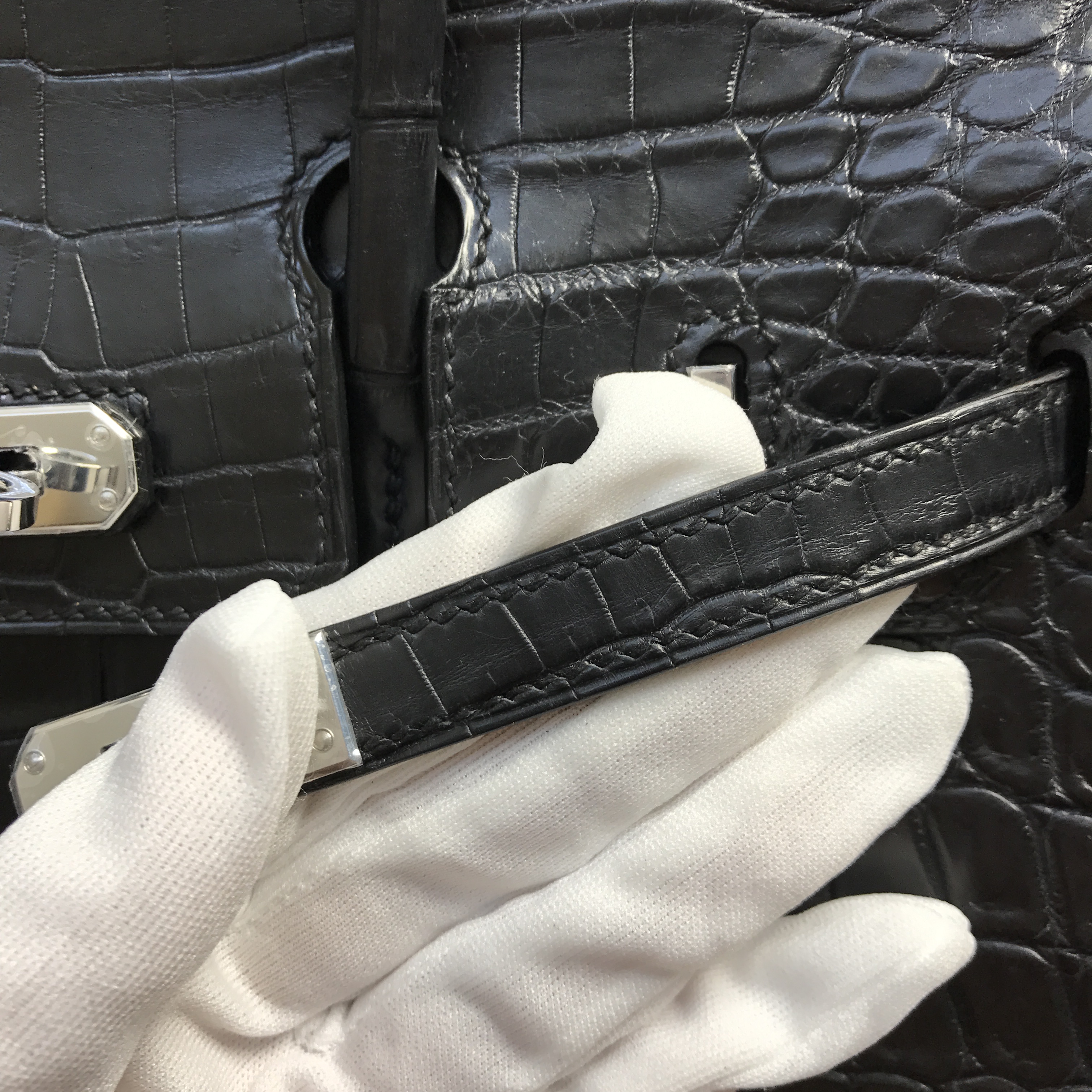 Hermès（爱马仕）Birkin 铂金包 黑色 亚光 银扣 25cm