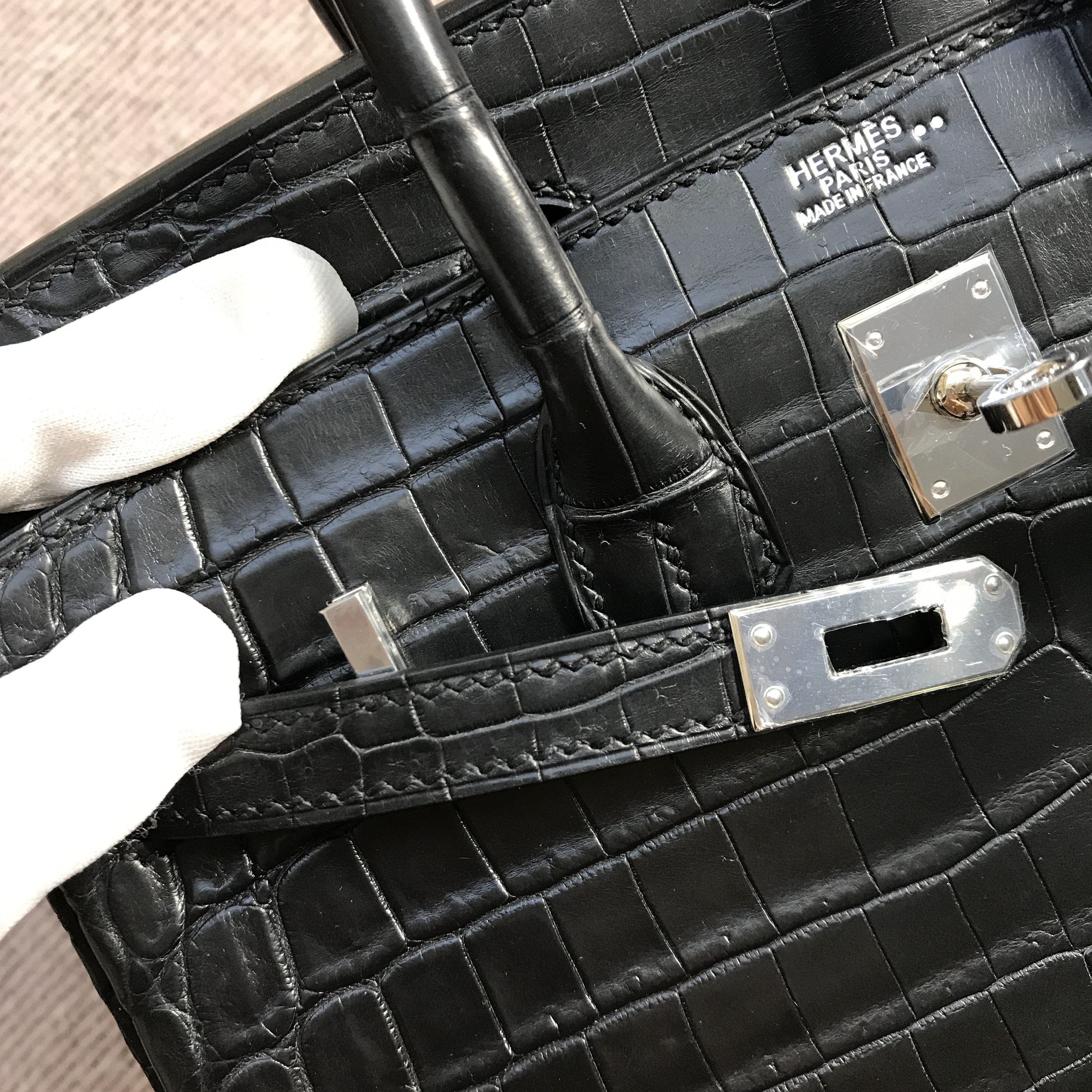 Hermès（爱马仕）Birkin 铂金包 黑色 亚光 银扣 25cm