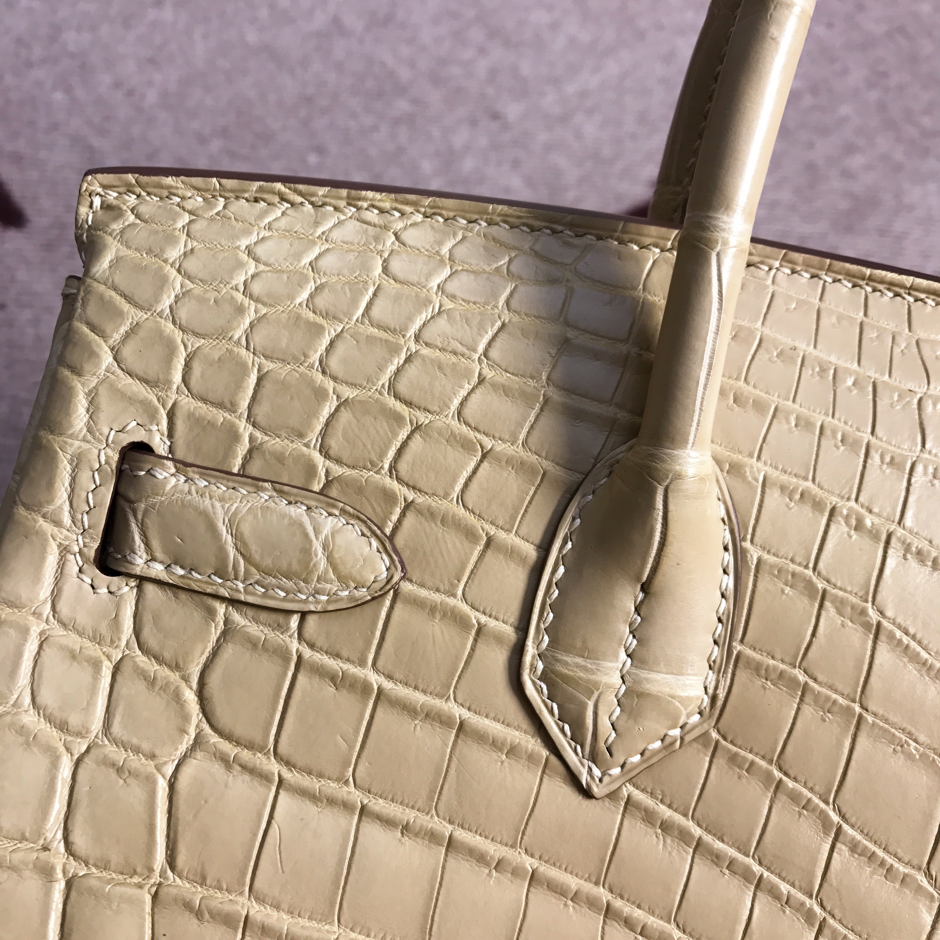 Hermès（爱马仕）Birkin 铂金包 米杏色 银扣 25cm