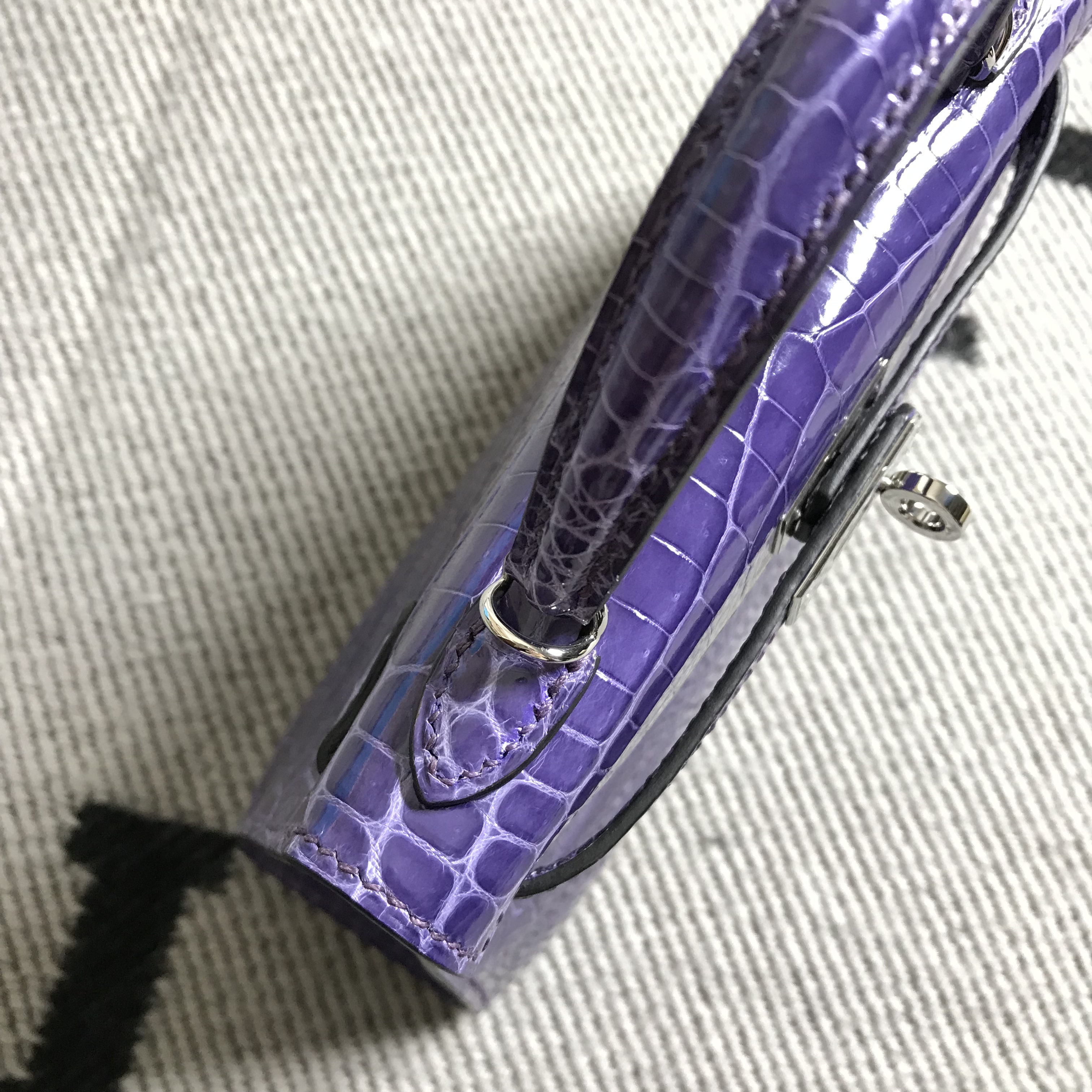Hermès（爱马仕） Mini Kelly迷你凯莉 水晶紫 银扣 2代