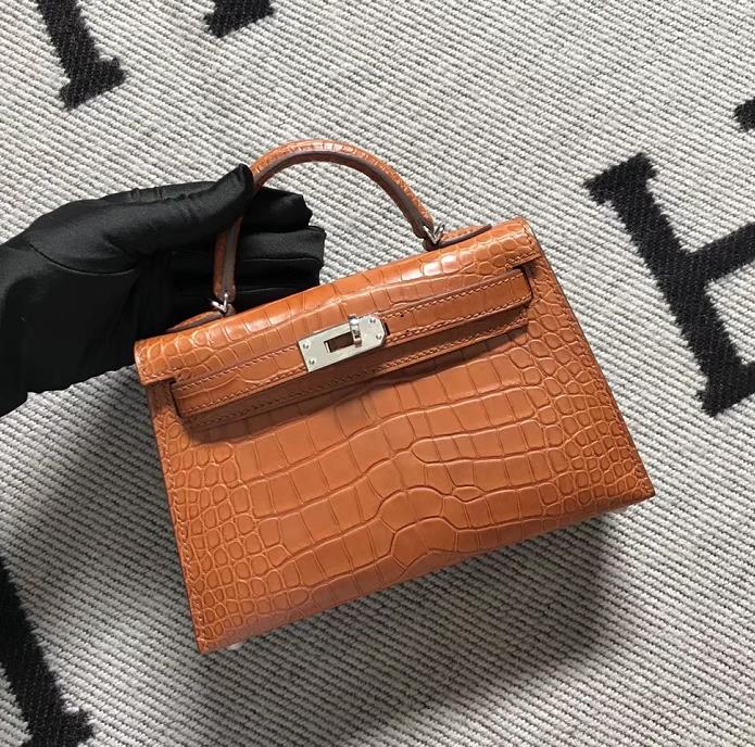 Hermès（爱马仕） Mini Kelly迷你凯莉 美洲浅棕色 银扣 2代
