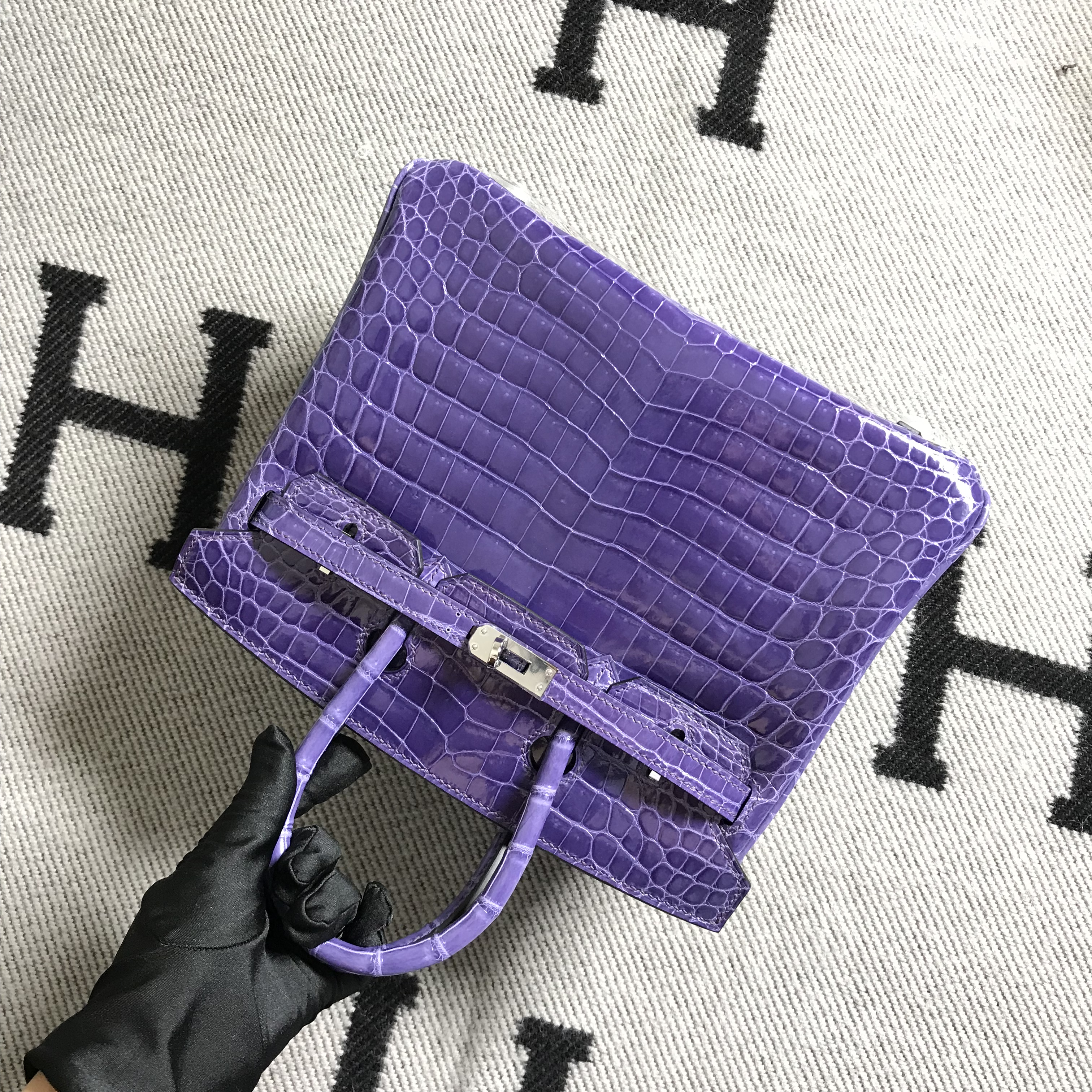 Hermès(爱马仕)Birkin 铂金包 水晶紫 银扣 25cm-拉尔森鳄鱼皮具定制 - 爱马仕包包官网 Hermès(爱马仕)Birkin 铂金包 水晶紫 银扣 25cm