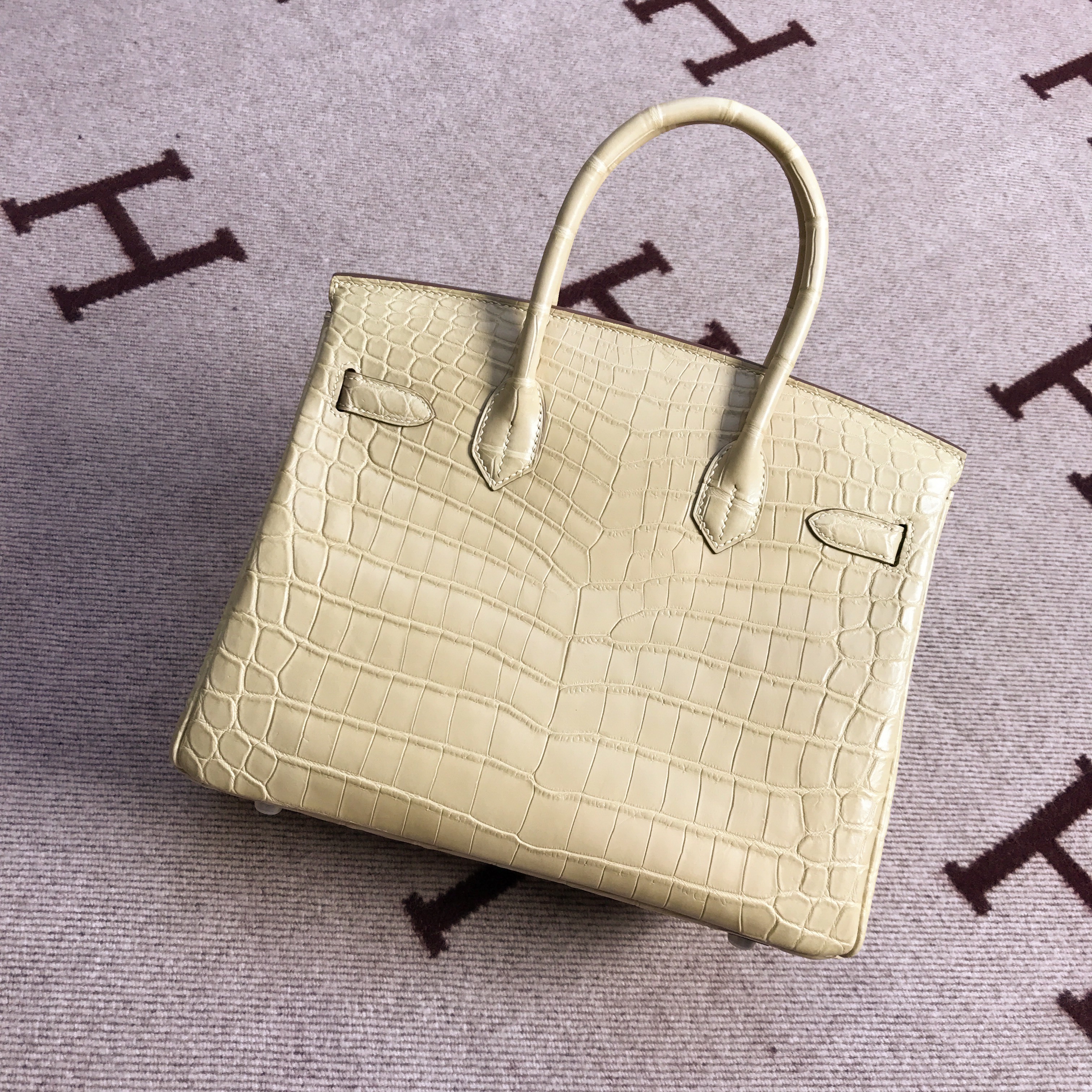 Hermès（爱马仕）Birkin 铂金包 米杏色 银扣 25cm