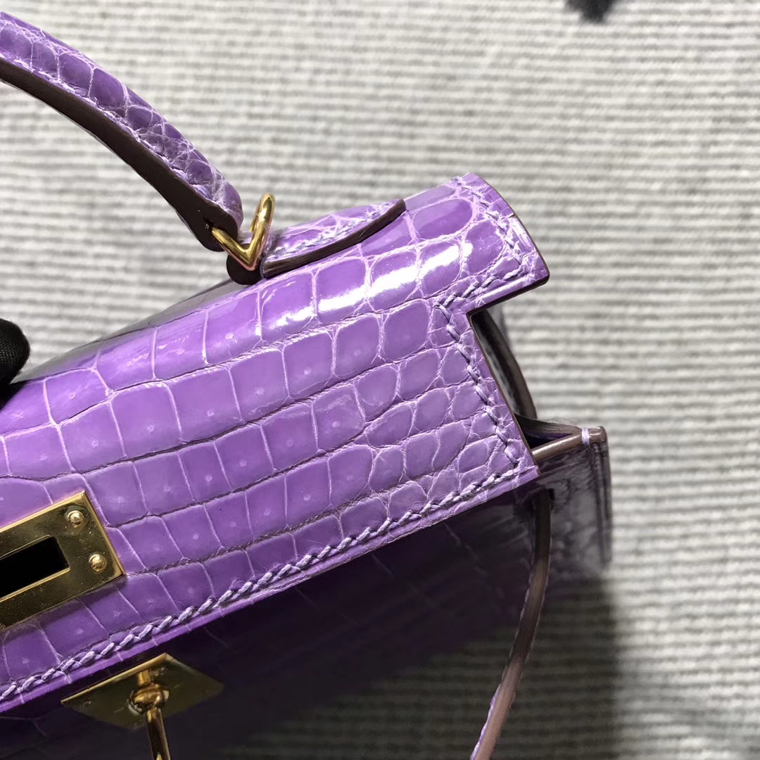 Hermès（爱马仕） Mini Kelly迷你凯莉 薰衣草 金扣 2代