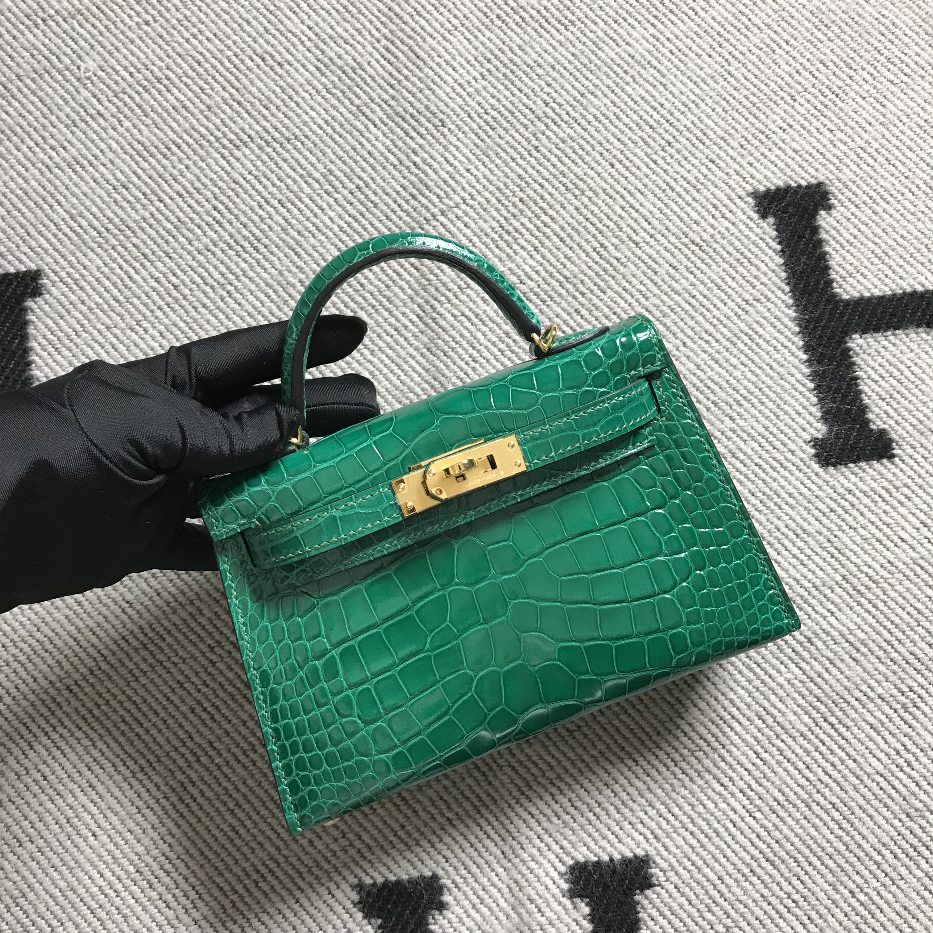 Hermès（爱马仕） Mini Kelly迷你凯莉 美洲l绿 银扣 2代