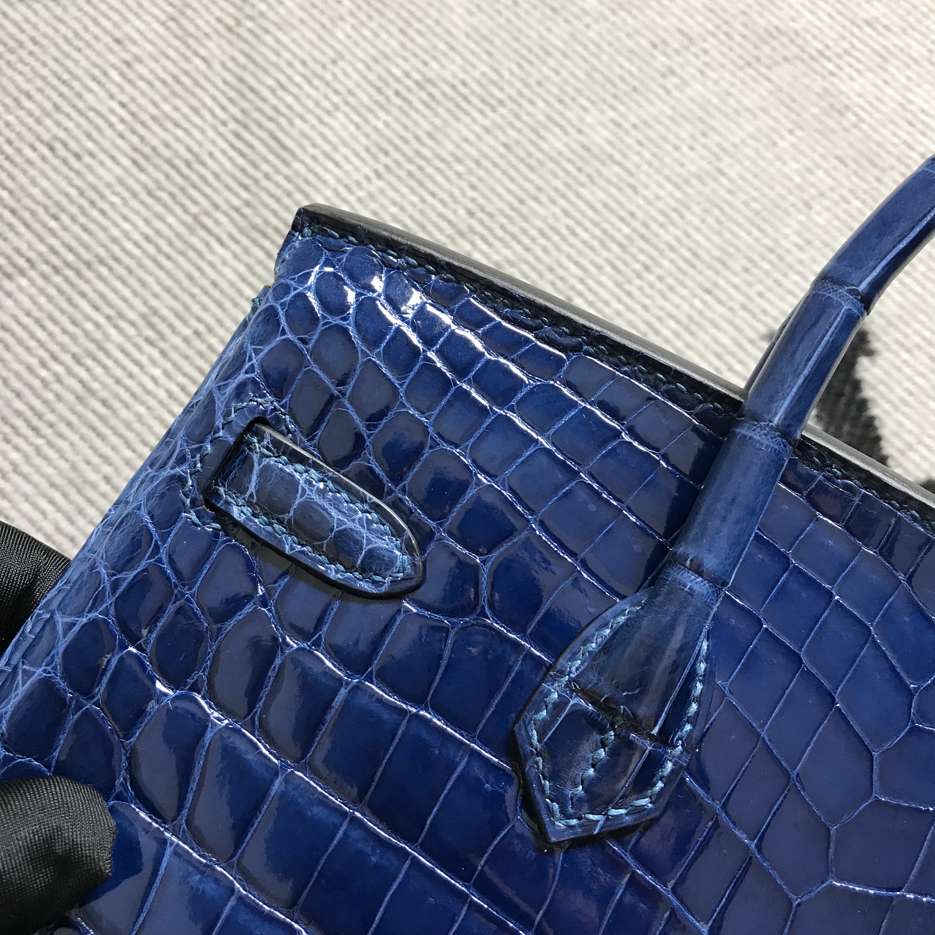 Hermès（爱马仕）Birkin 铂金包 宝蓝色 银扣 25cm