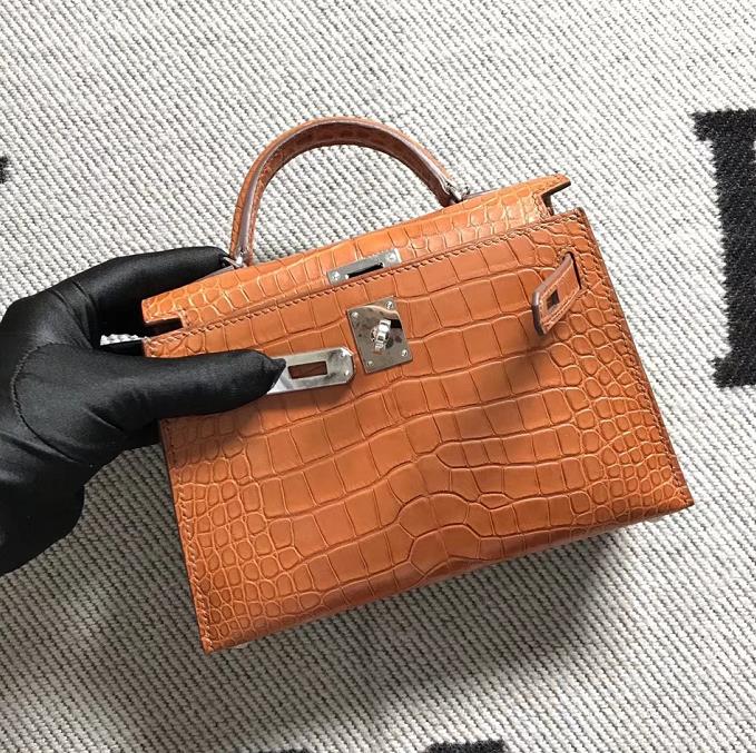 Hermès（爱马仕） Mini Kelly迷你凯莉 美洲浅棕色 银扣 2代