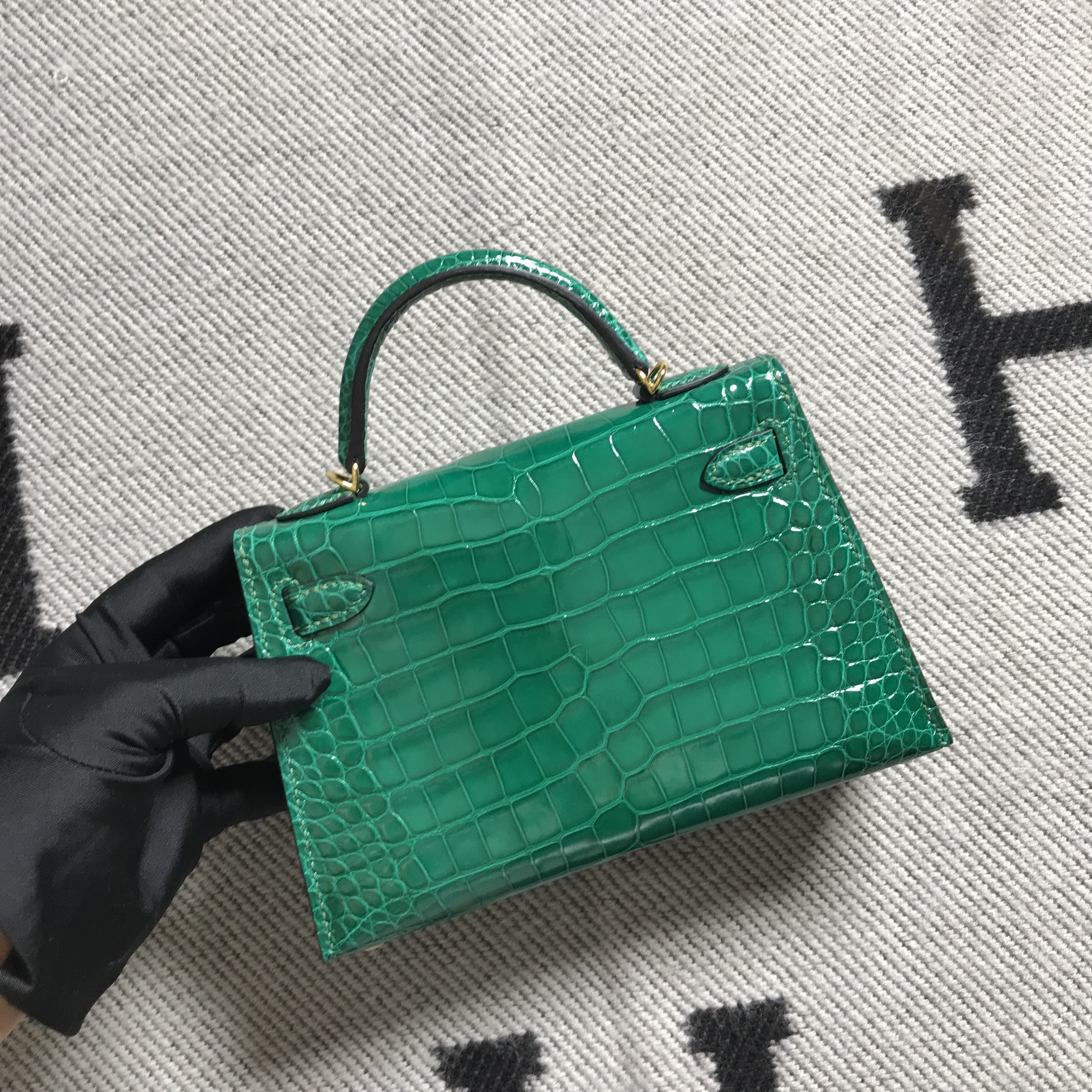 Hermès（爱马仕） Mini Kelly迷你凯莉 美洲l绿 银扣 2代