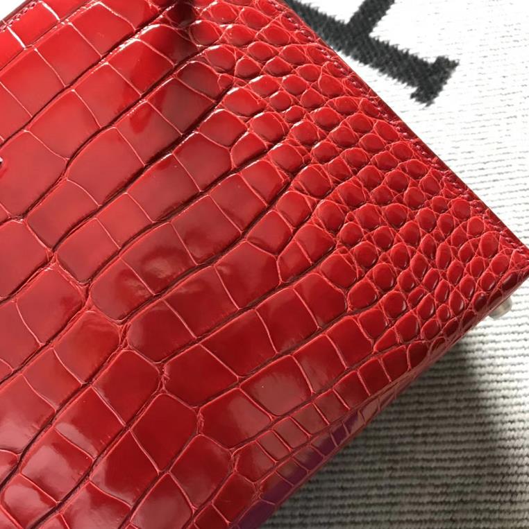 Hermès（爱马仕）Kelly 凯莉包 法拉利红 银扣 25cm