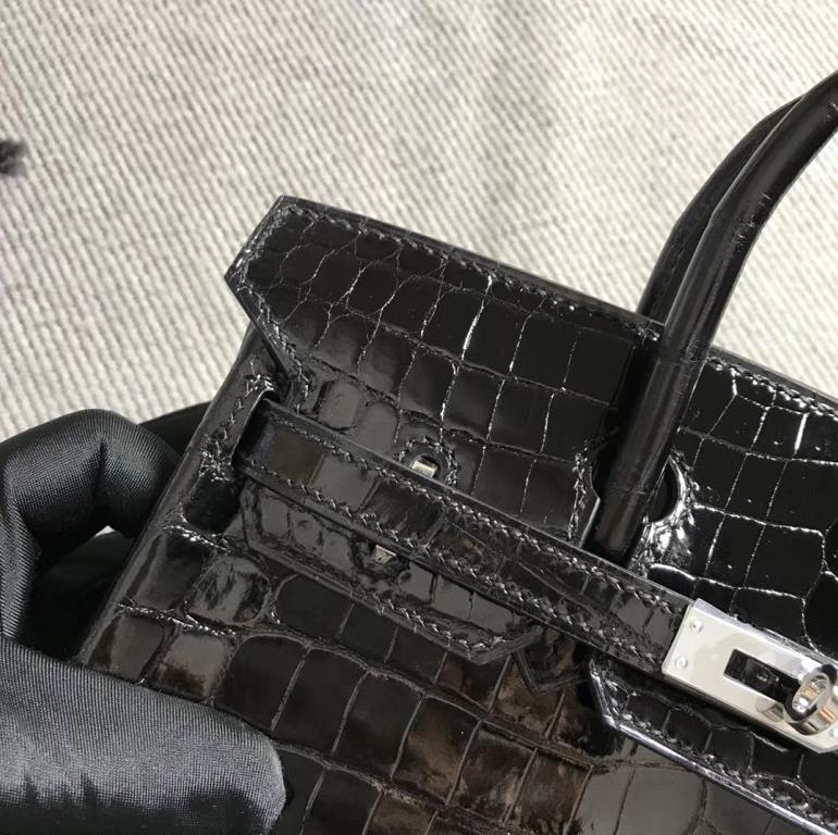 Hermès（爱马仕）Birkin 铂金包 黑色 银扣 25cm