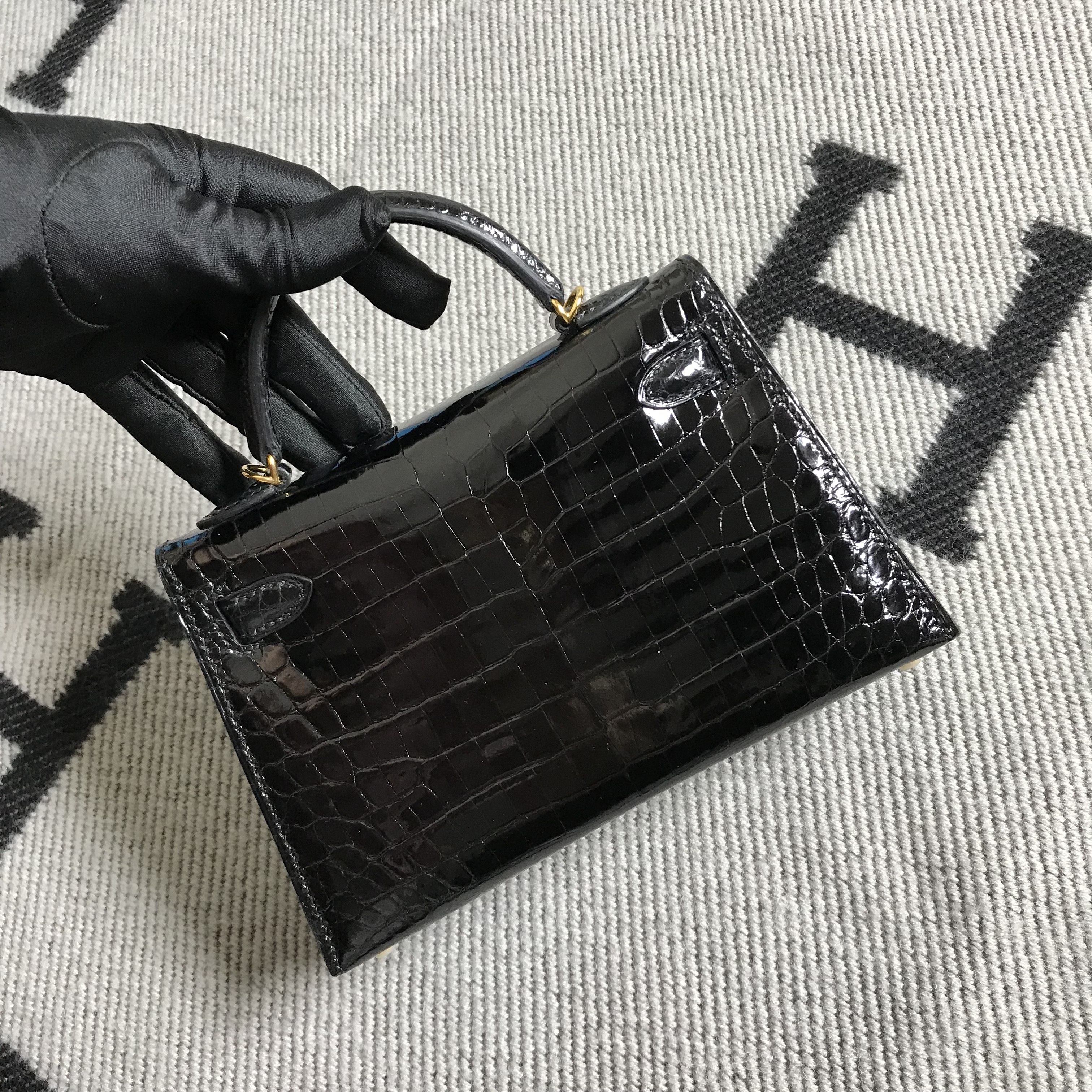 Hermès（爱马仕） Mini Kelly迷你凯莉 黑色 金扣 2代