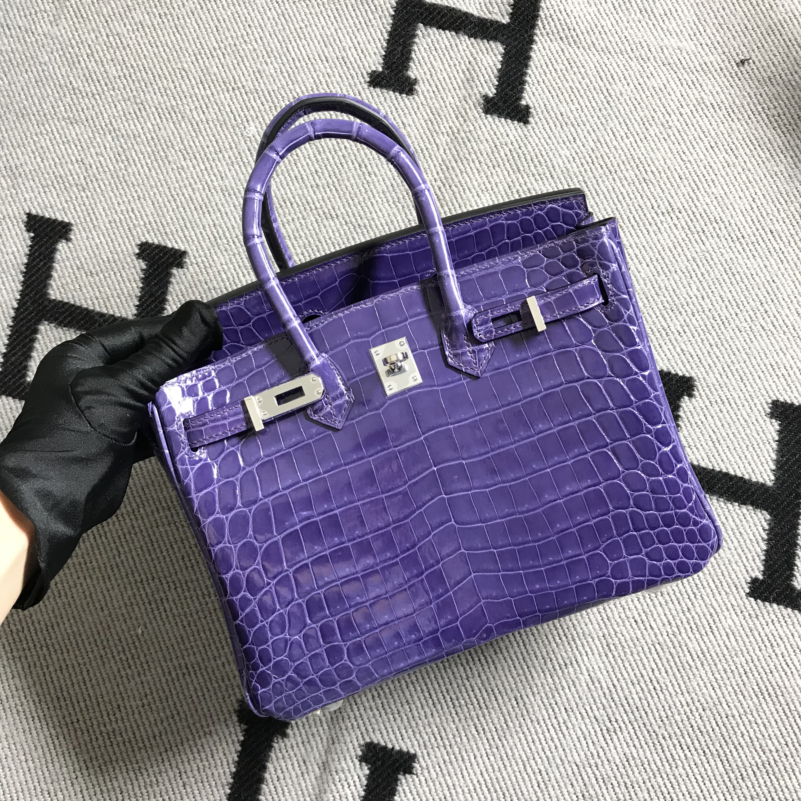Hermès（爱马仕）Birkin 铂金包 水晶紫 银扣 25cm