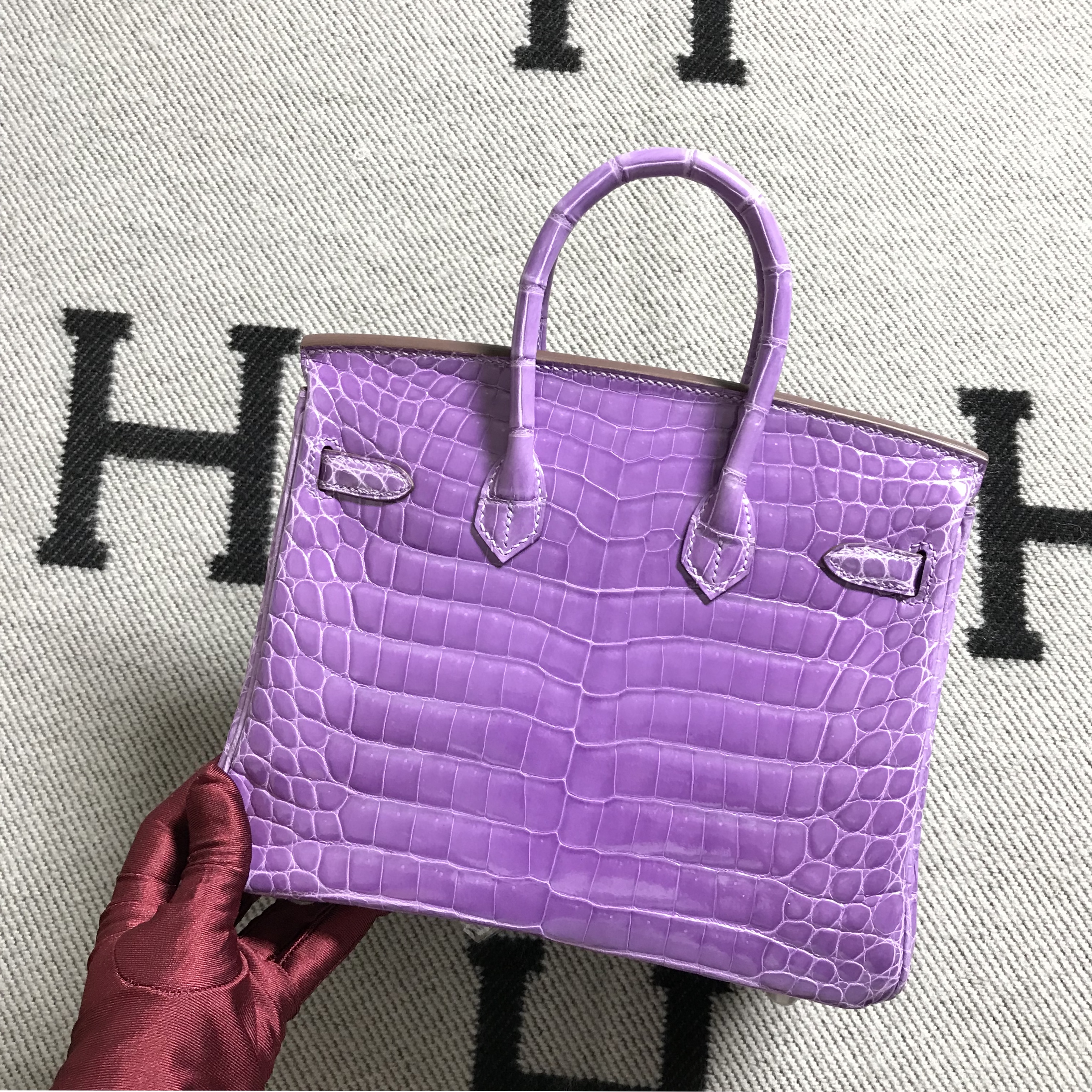 Hermès（爱马仕）Birkin 铂金包 薰衣草紫 银扣 25cm