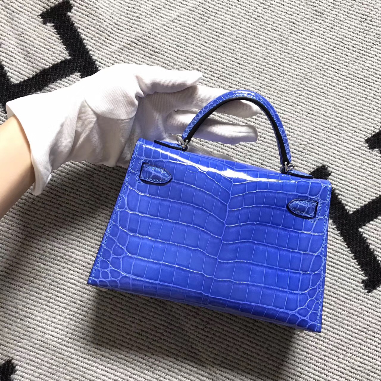 Hermès（爱马仕） Mini Kelly迷你凯莉 希腊蓝 银扣 2代