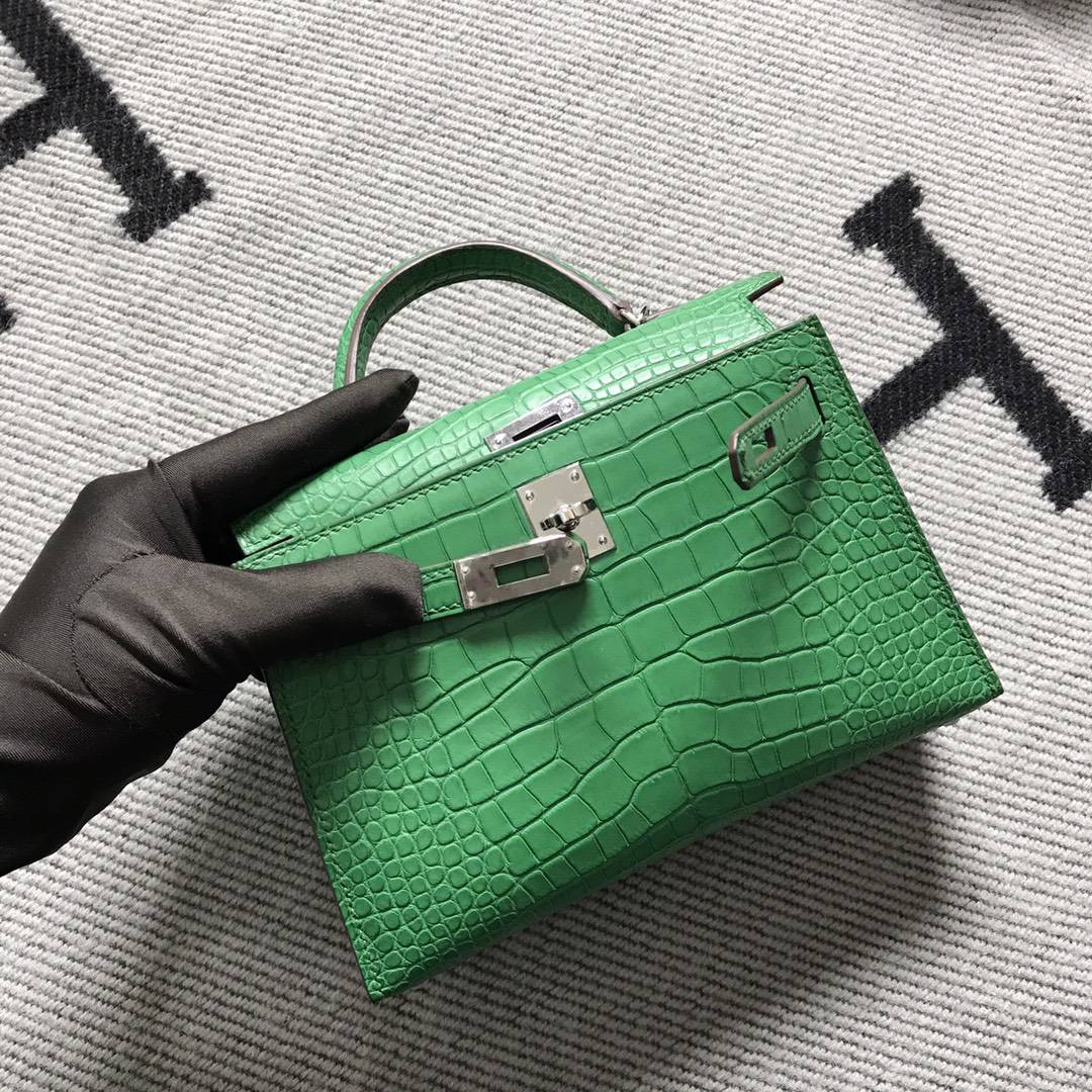 Hermès（爱马仕） Mini Kelly迷你凯莉 美洲仙人掌绿 银扣 2代