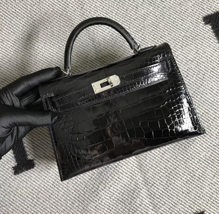 Hermès（爱马仕） Mini Kelly迷你凯莉 美洲l黑 银扣 2代