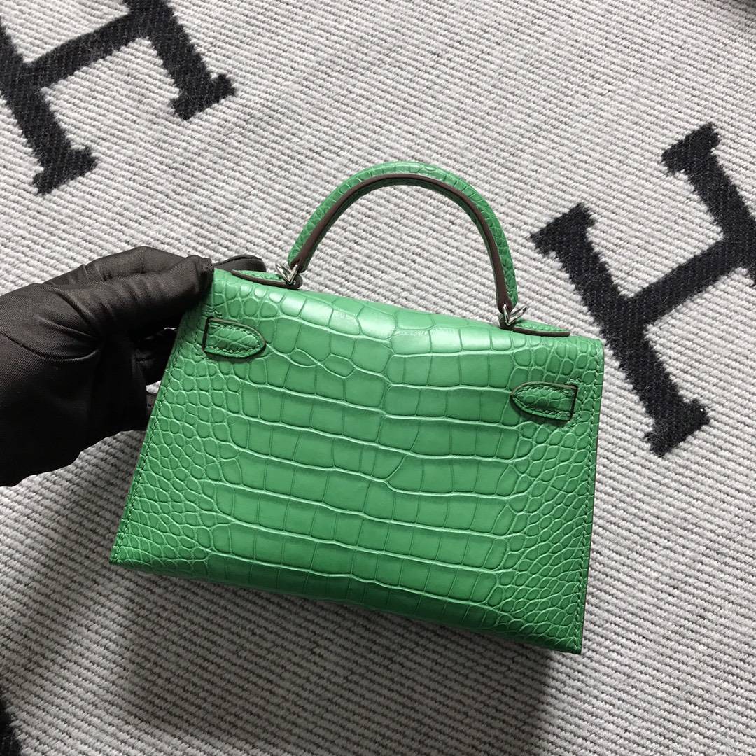Hermès（爱马仕） Mini Kelly迷你凯莉 美洲仙人掌绿 银扣 2代