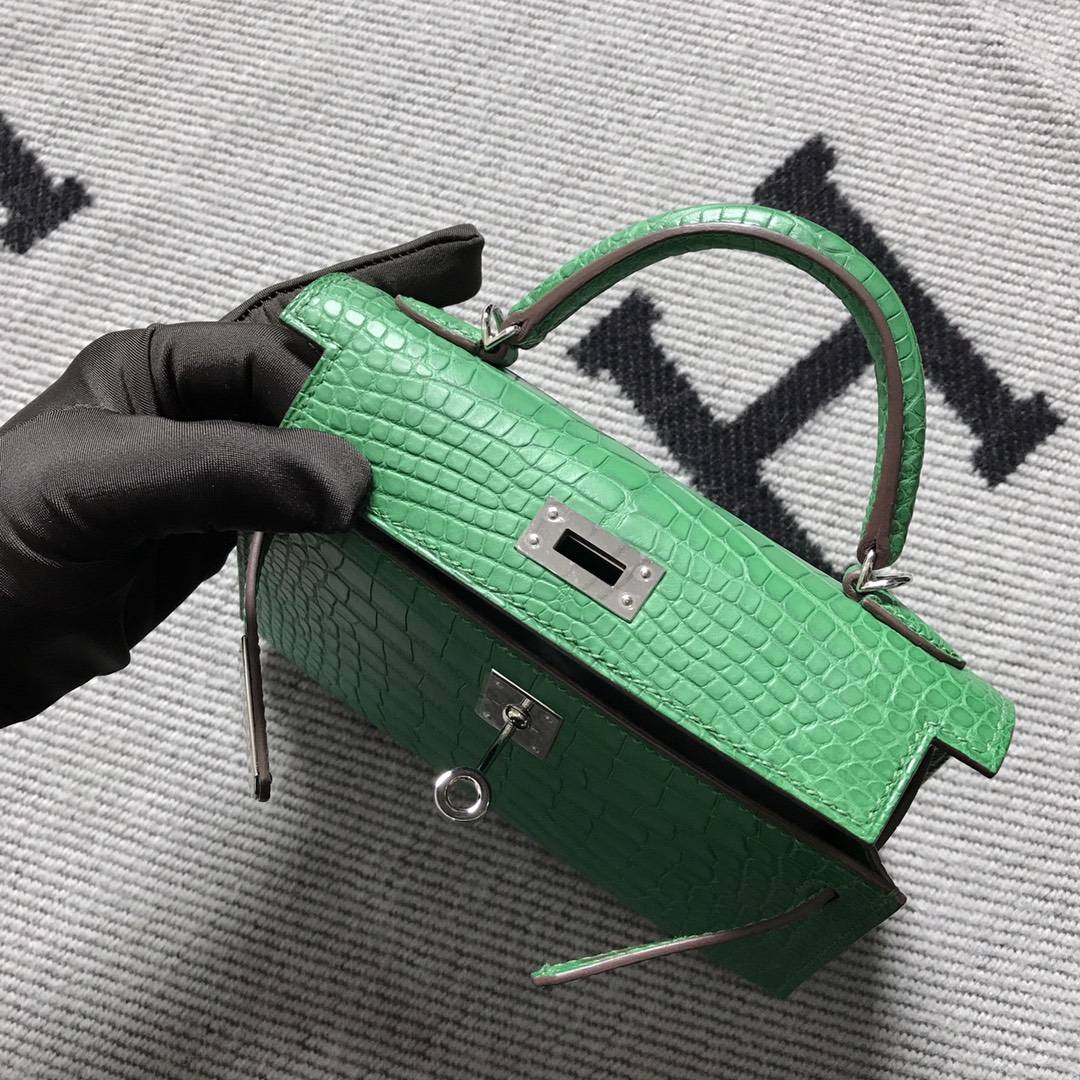 Hermès（爱马仕） Mini Kelly迷你凯莉 美洲仙人掌绿 银扣 2代