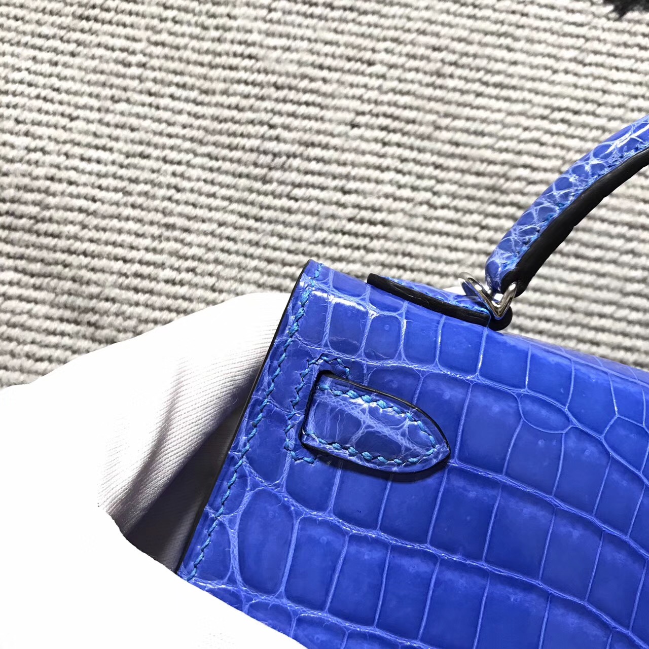 Hermès（爱马仕） Mini Kelly迷你凯莉 希腊蓝 银扣 2代