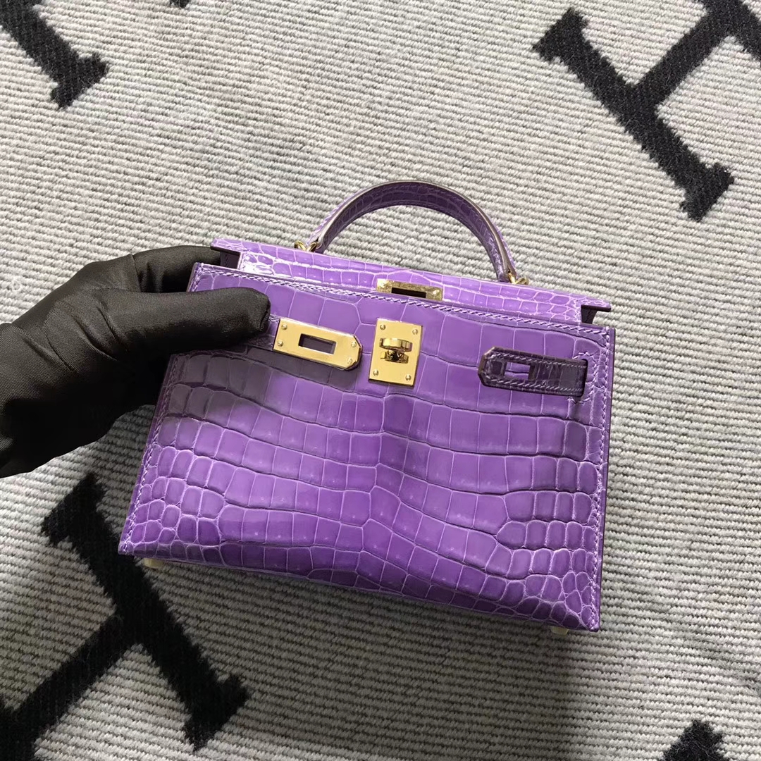 Hermès（爱马仕） Mini Kelly迷你凯莉 薰衣草 金扣 2代
