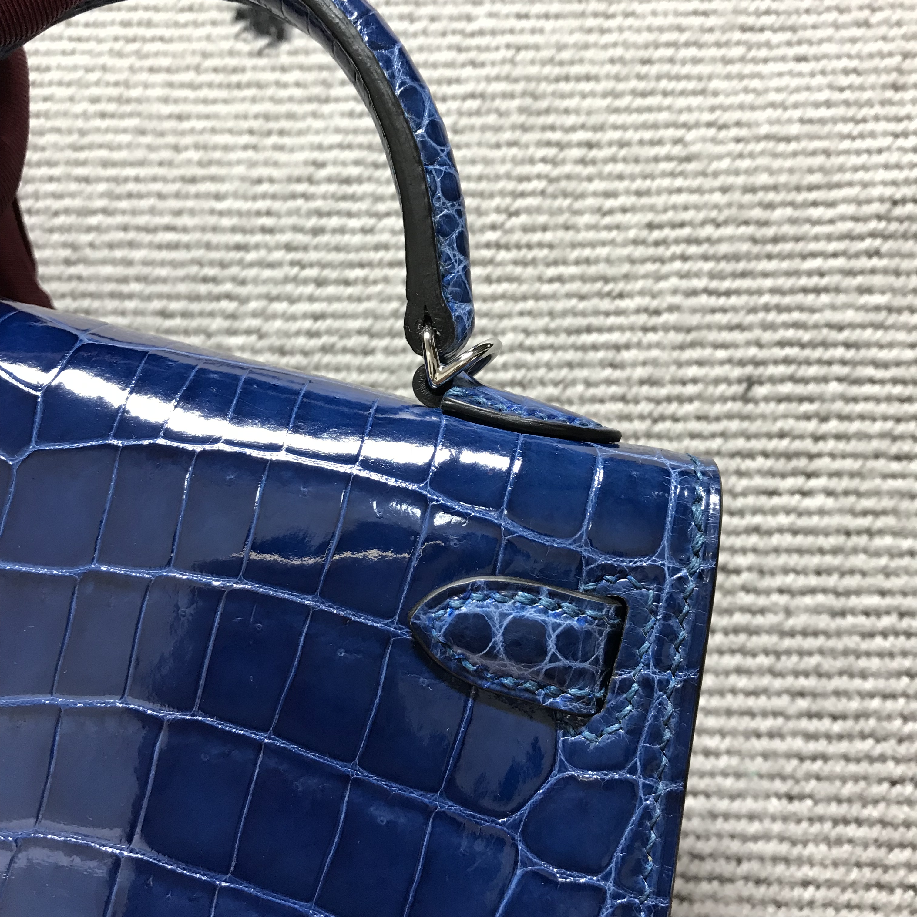 Hermès（爱马仕） Mini Kelly迷你凯莉 宝蓝色 银扣 2代