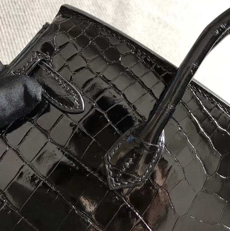 Hermès（爱马仕）Birkin 铂金包 黑色 银扣 25cm