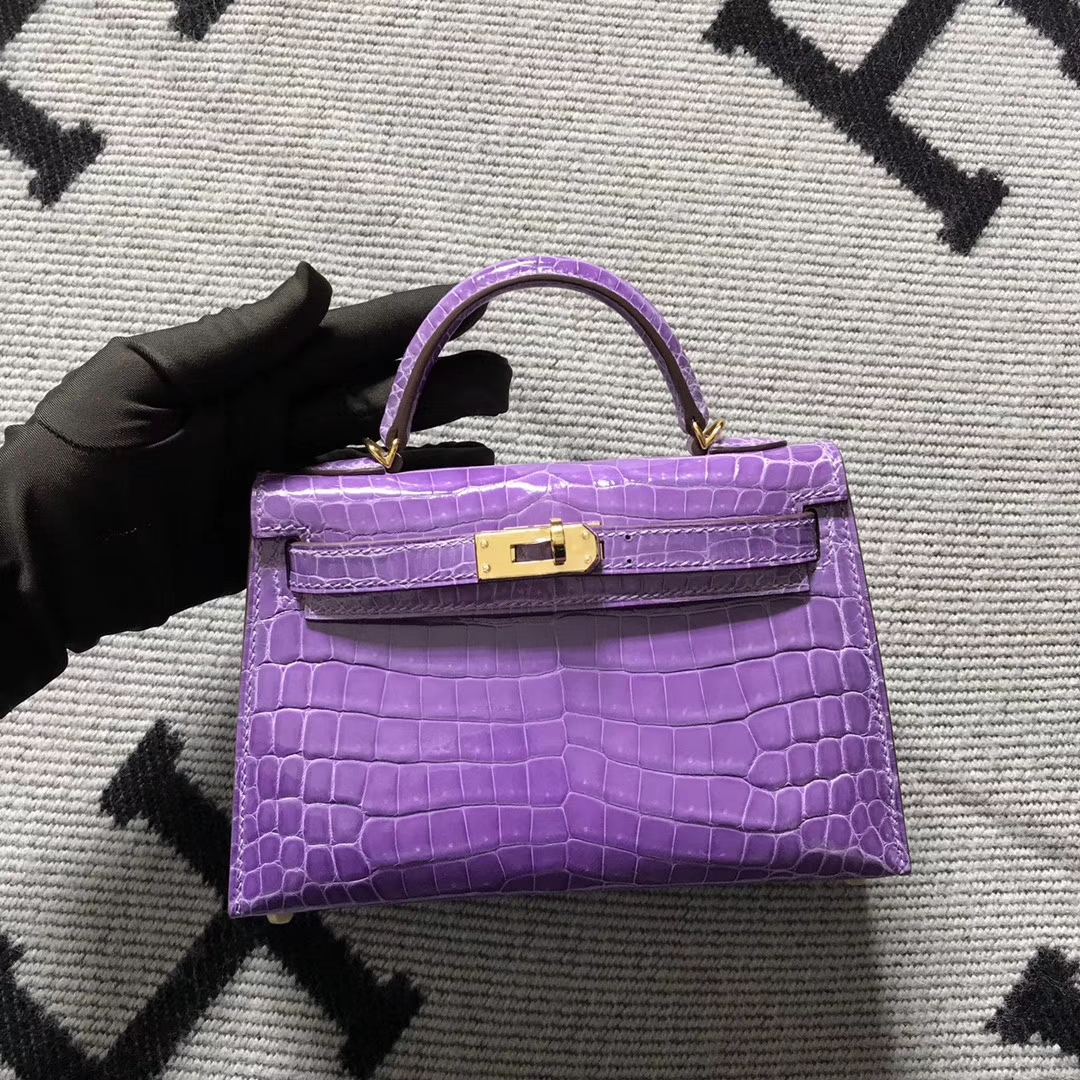 Hermès（爱马仕） Mini Kelly迷你凯莉 薰衣草 金扣 2代