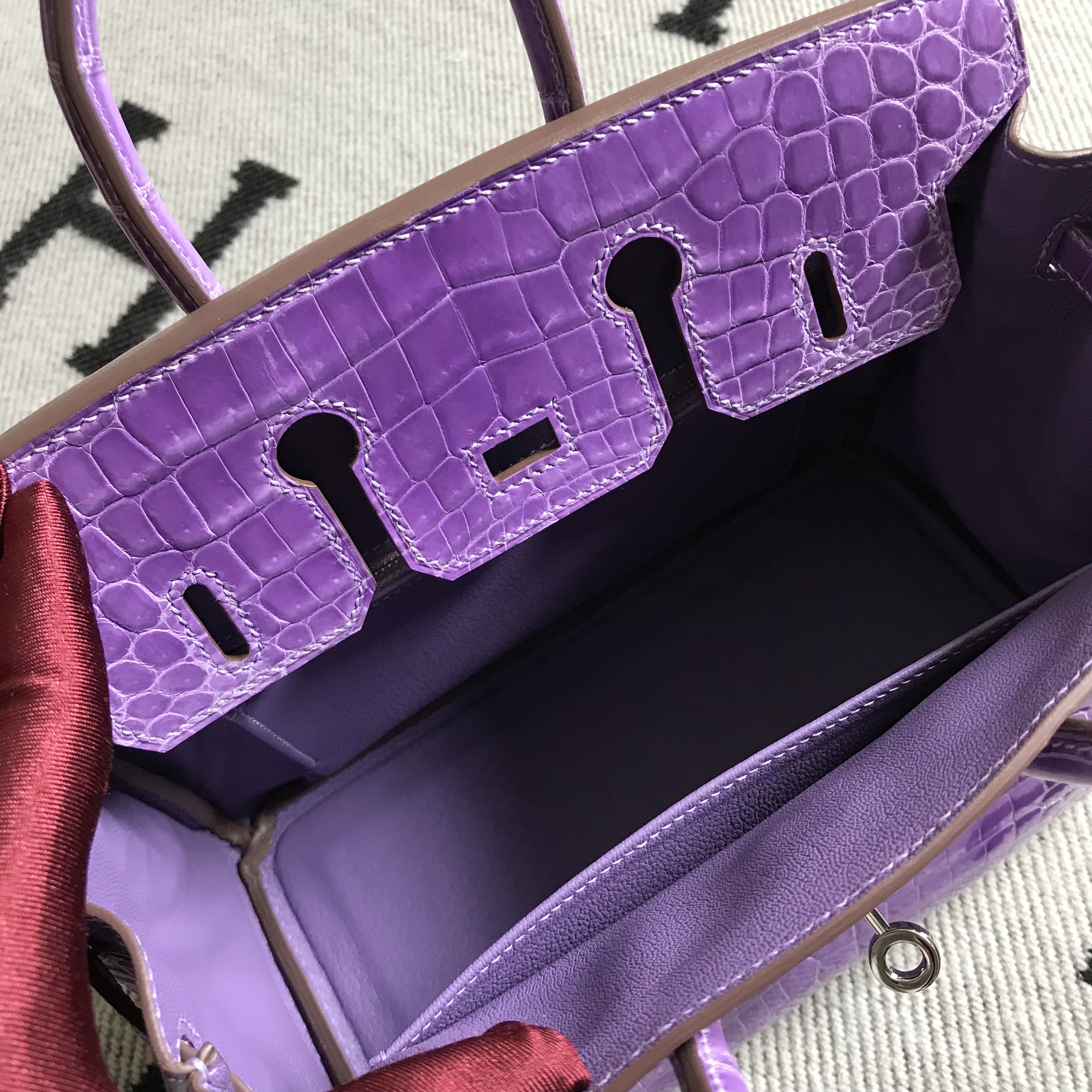 Hermès（爱马仕）Birkin 铂金包 薰衣草紫 银扣 25cm