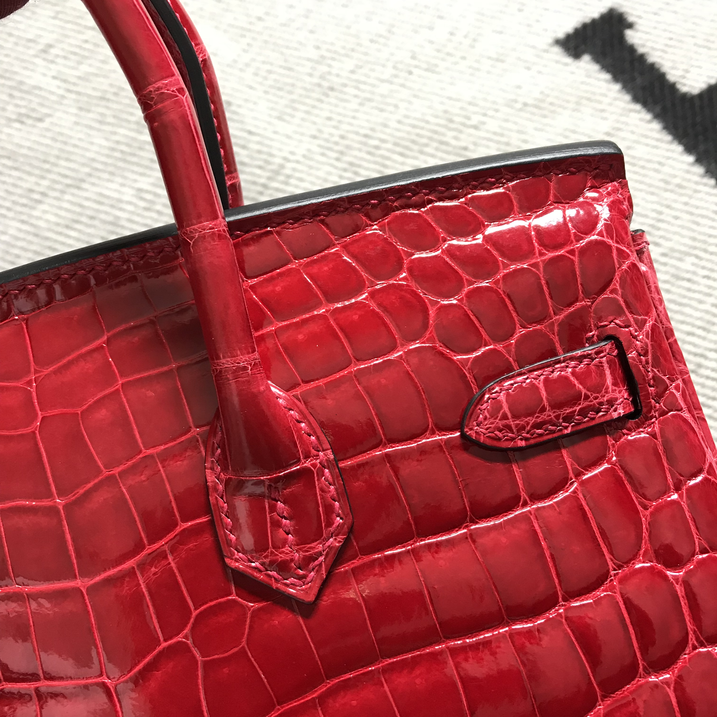Hermès（爱马仕）Birkin 铂金包 大红色 银扣 25cm