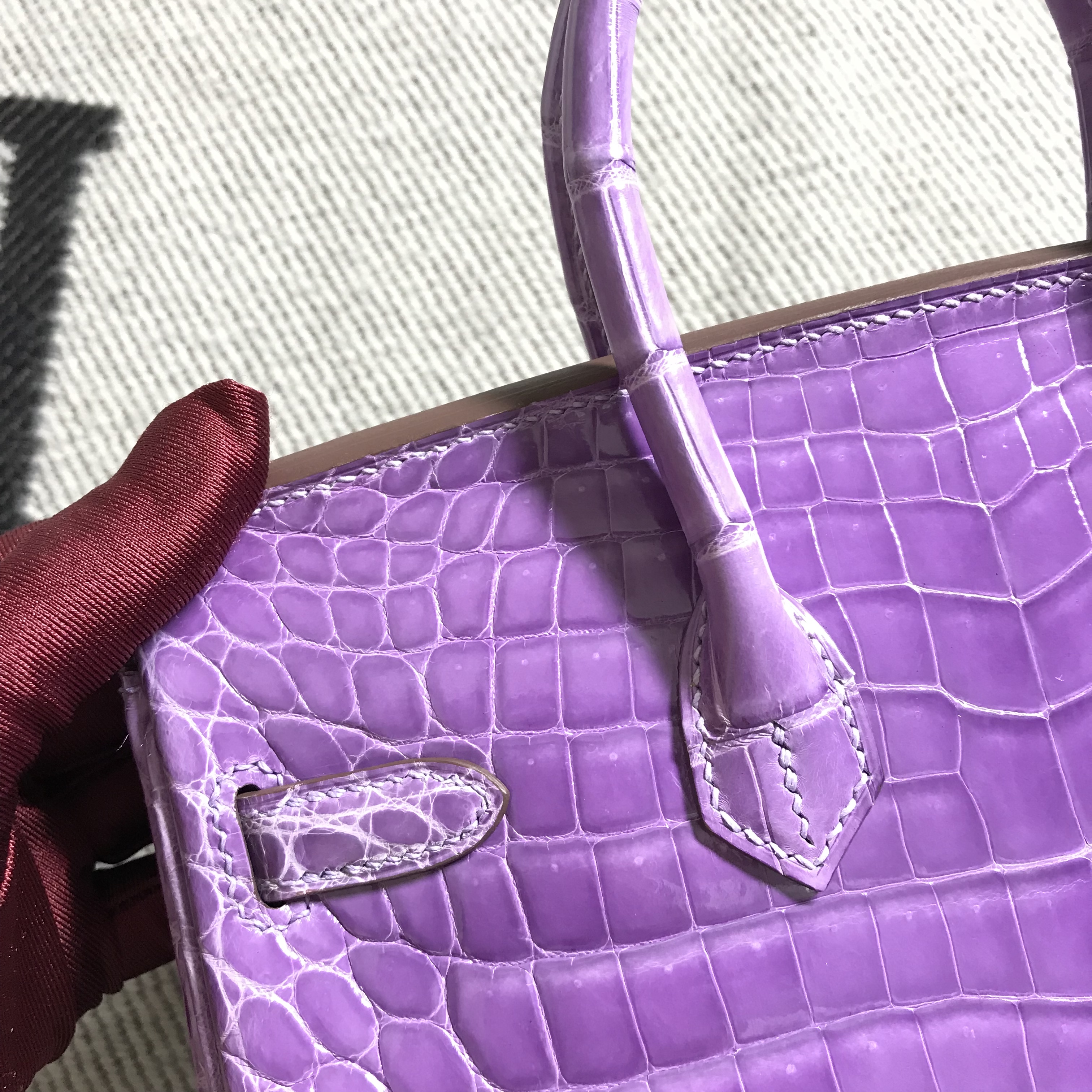 Hermès（爱马仕）Birkin 铂金包 薰衣草紫 银扣 25cm