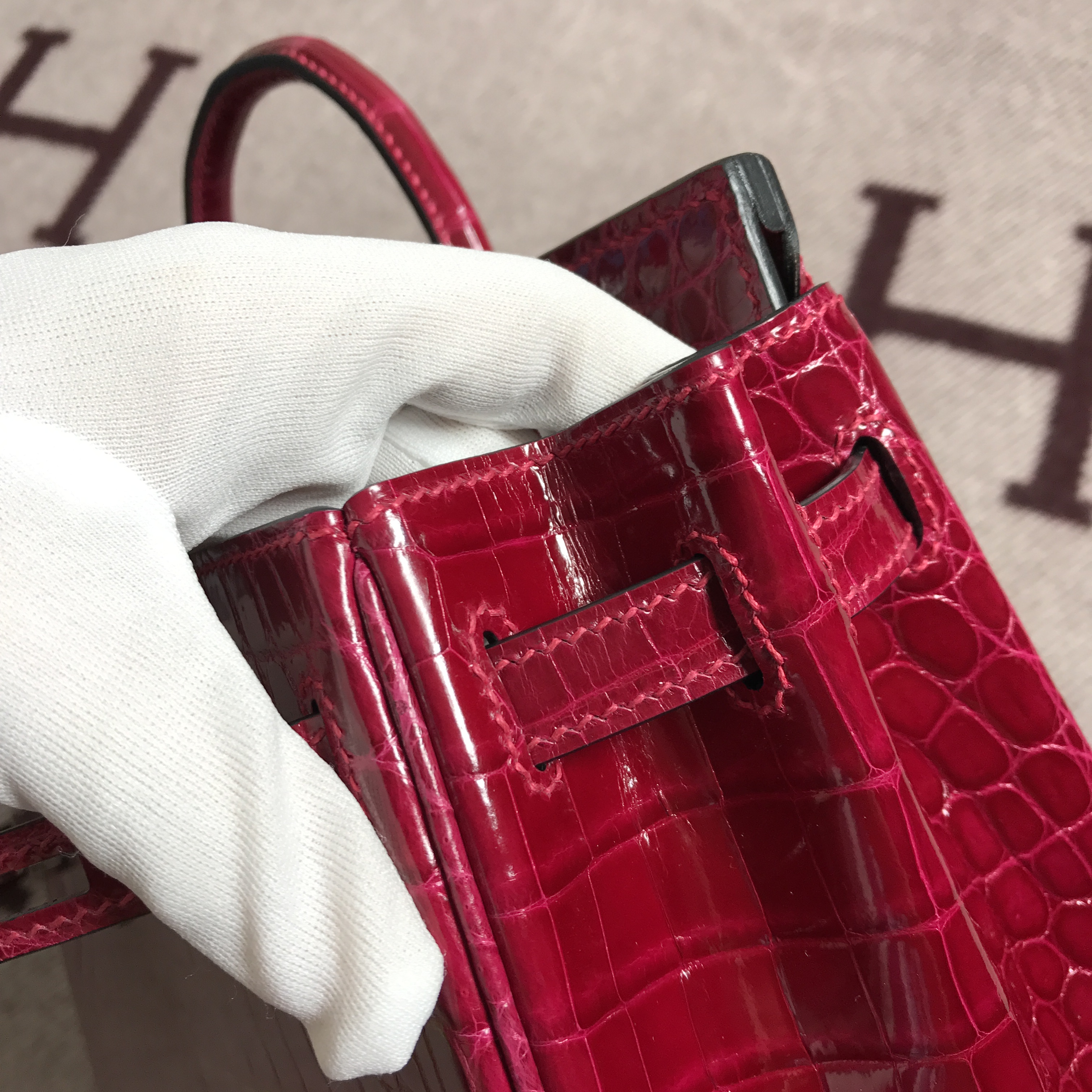 Hermès（爱马仕）Birkin 铂金包 大红色 银扣 35cm