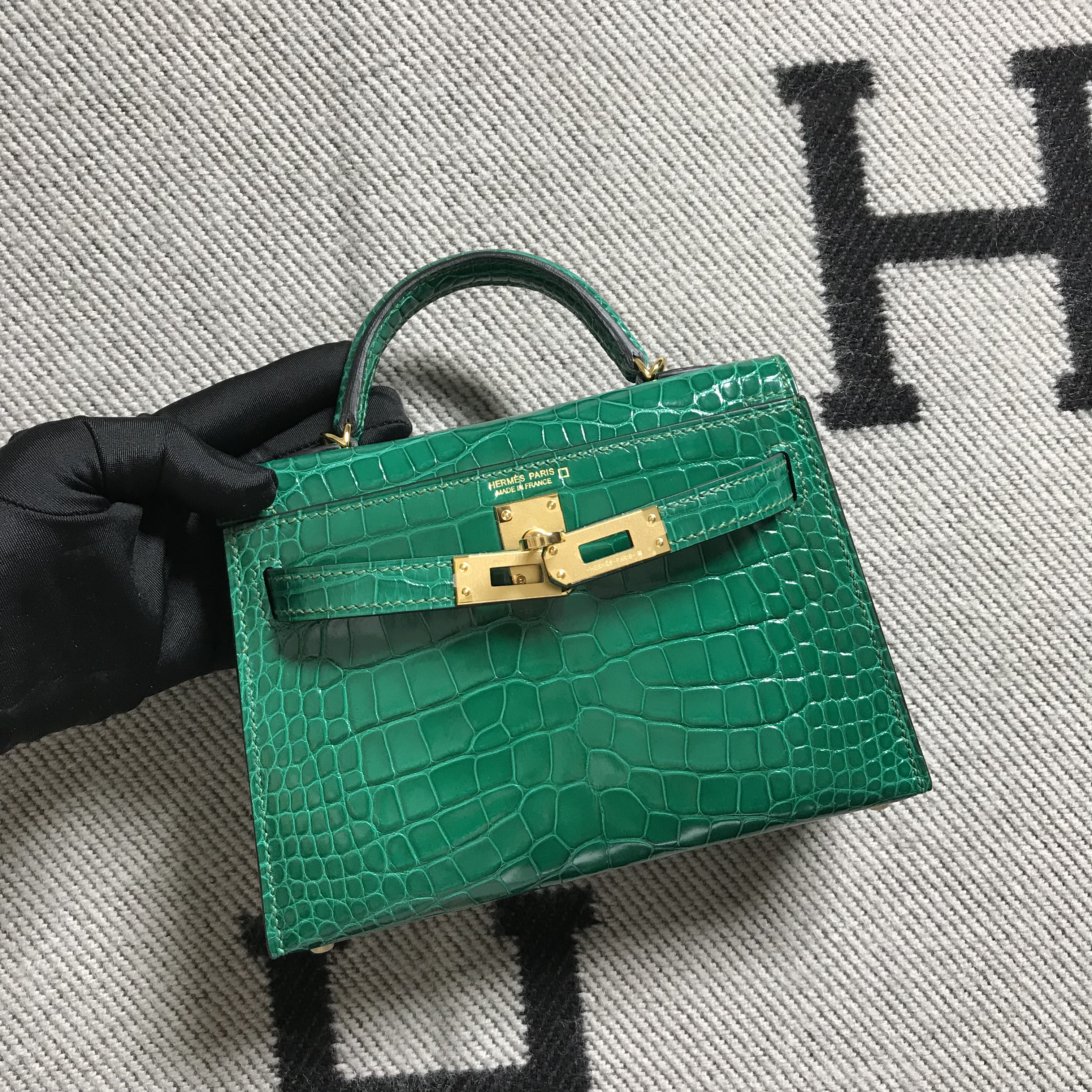 Hermès（爱马仕） Mini Kelly迷你凯莉 美洲l绿 银扣 2代