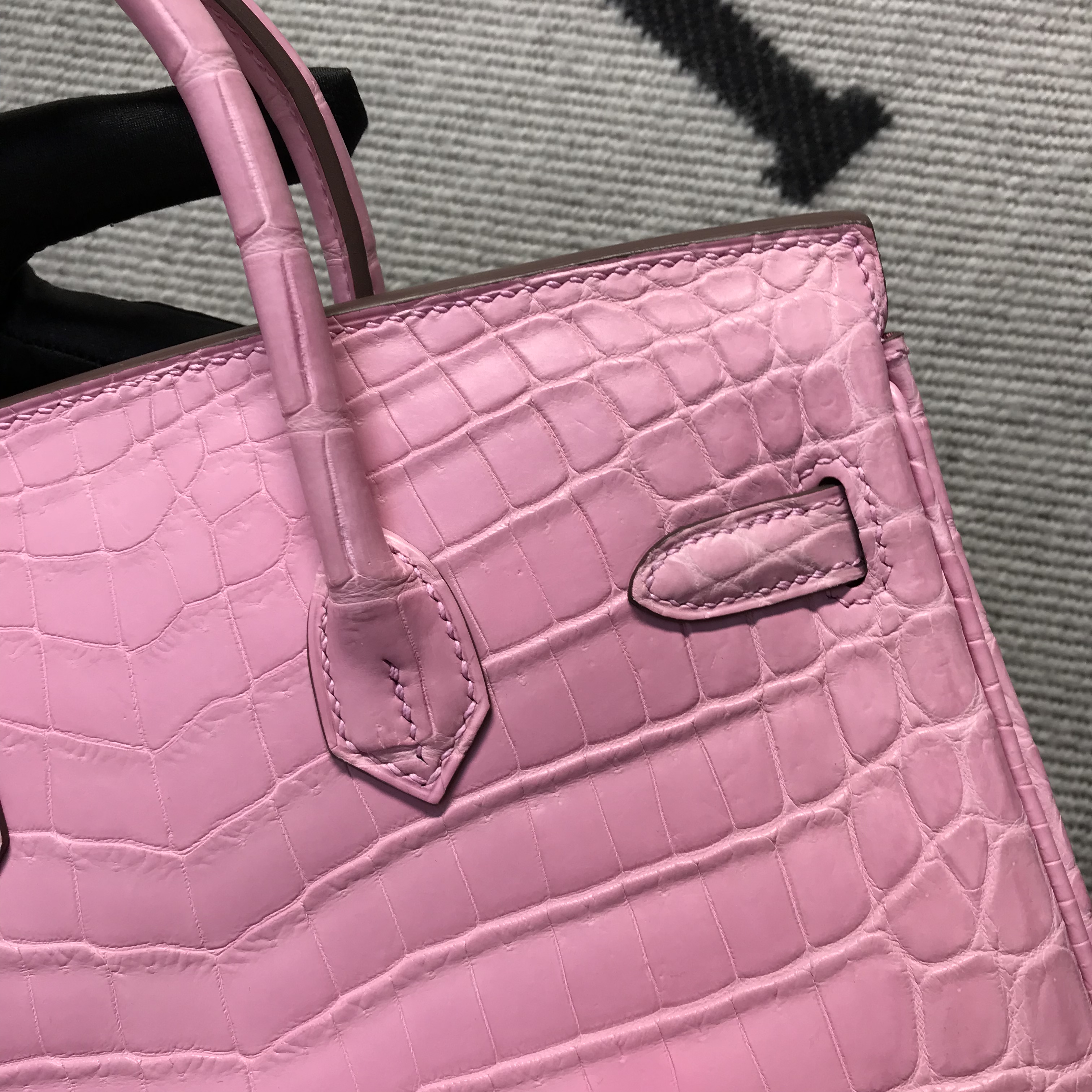 Hermès（爱马仕）Birkin 铂金包 樱花粉亚光 银扣 25cm