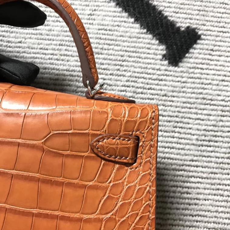 Hermès（爱马仕） Mini Kelly迷你凯莉 美洲浅棕色 银扣 2代