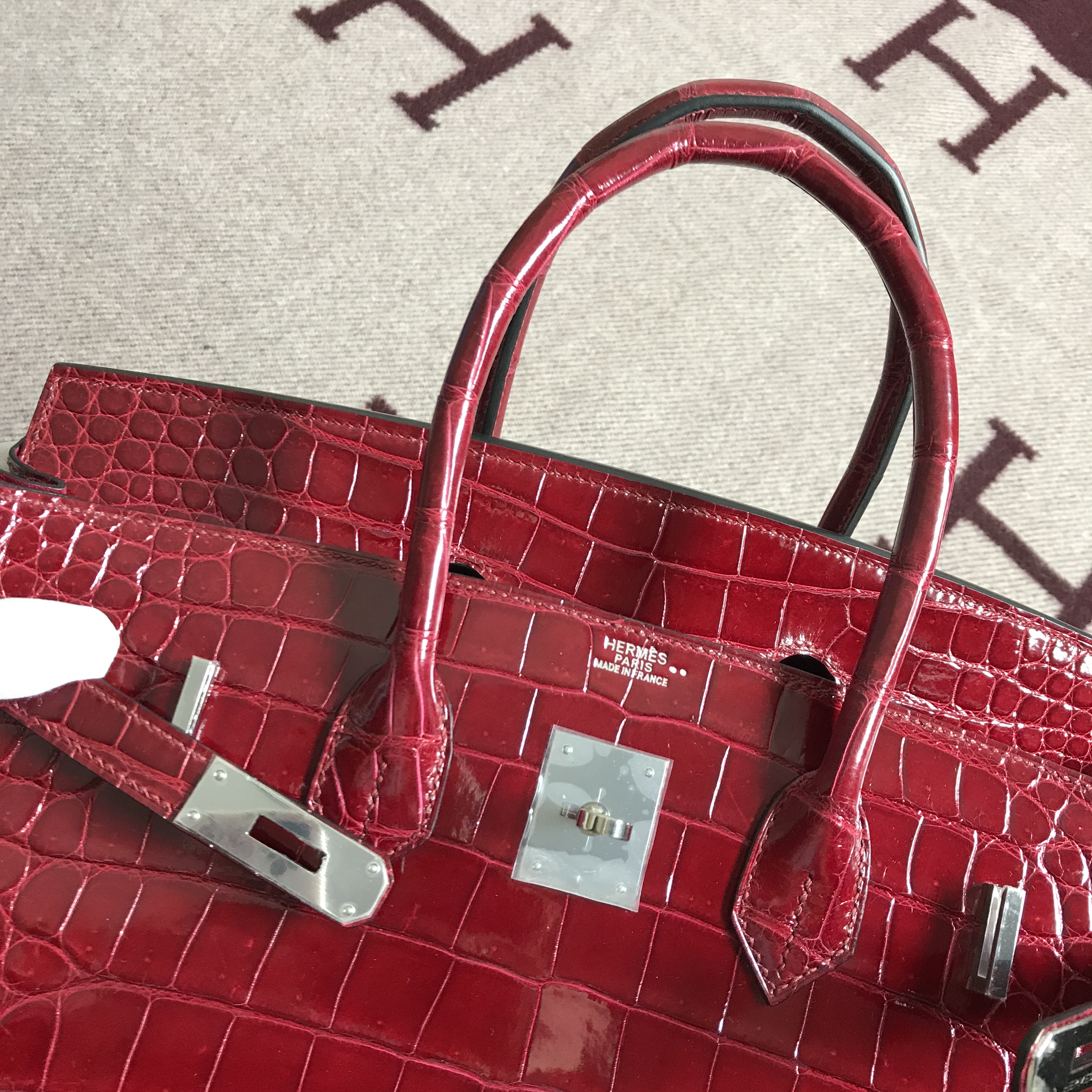 Hermès（爱马仕）Birkin 铂金包 大红色 银扣 35cm