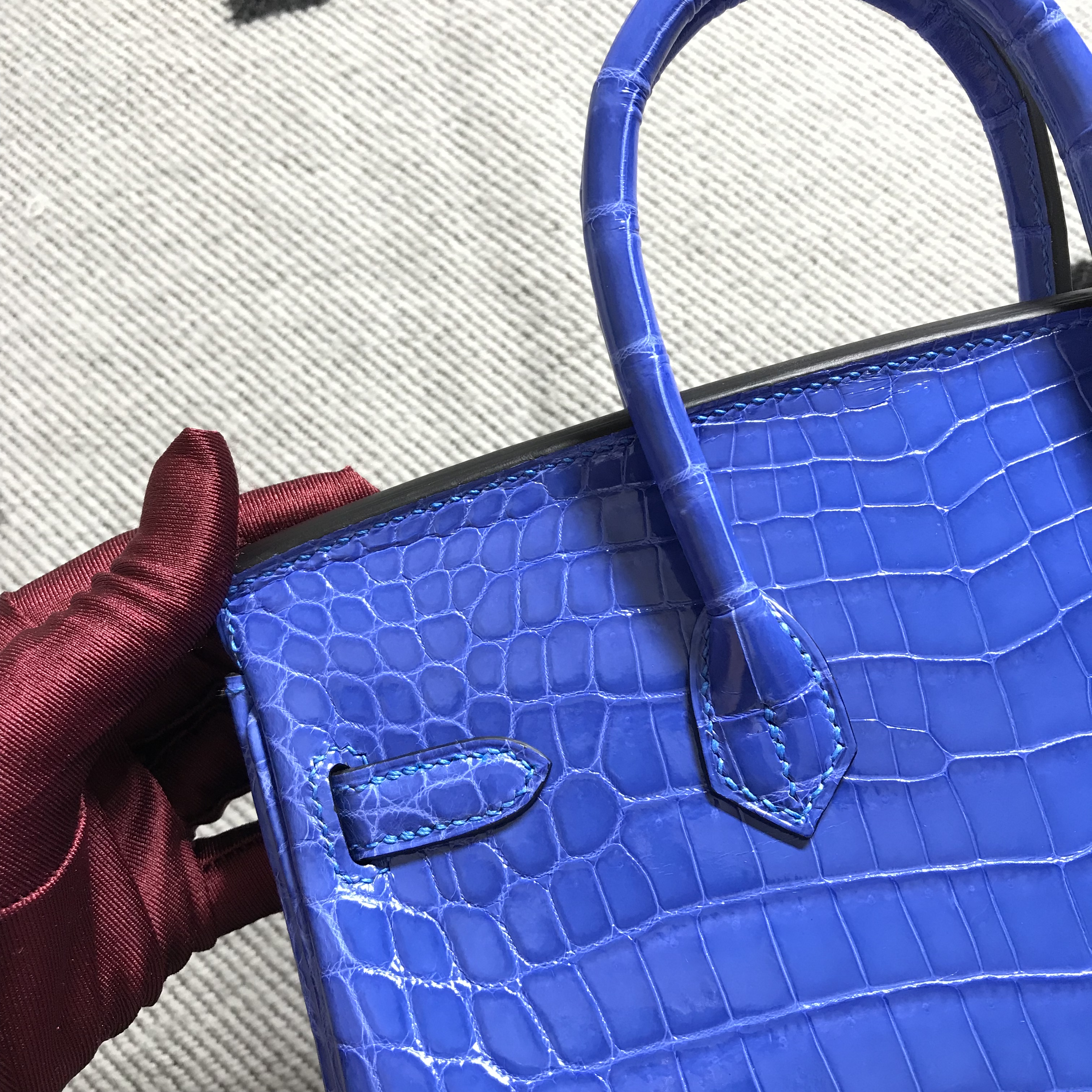 Hermès（爱马仕）Birkin 铂金包 希腊蓝 银扣 25cm