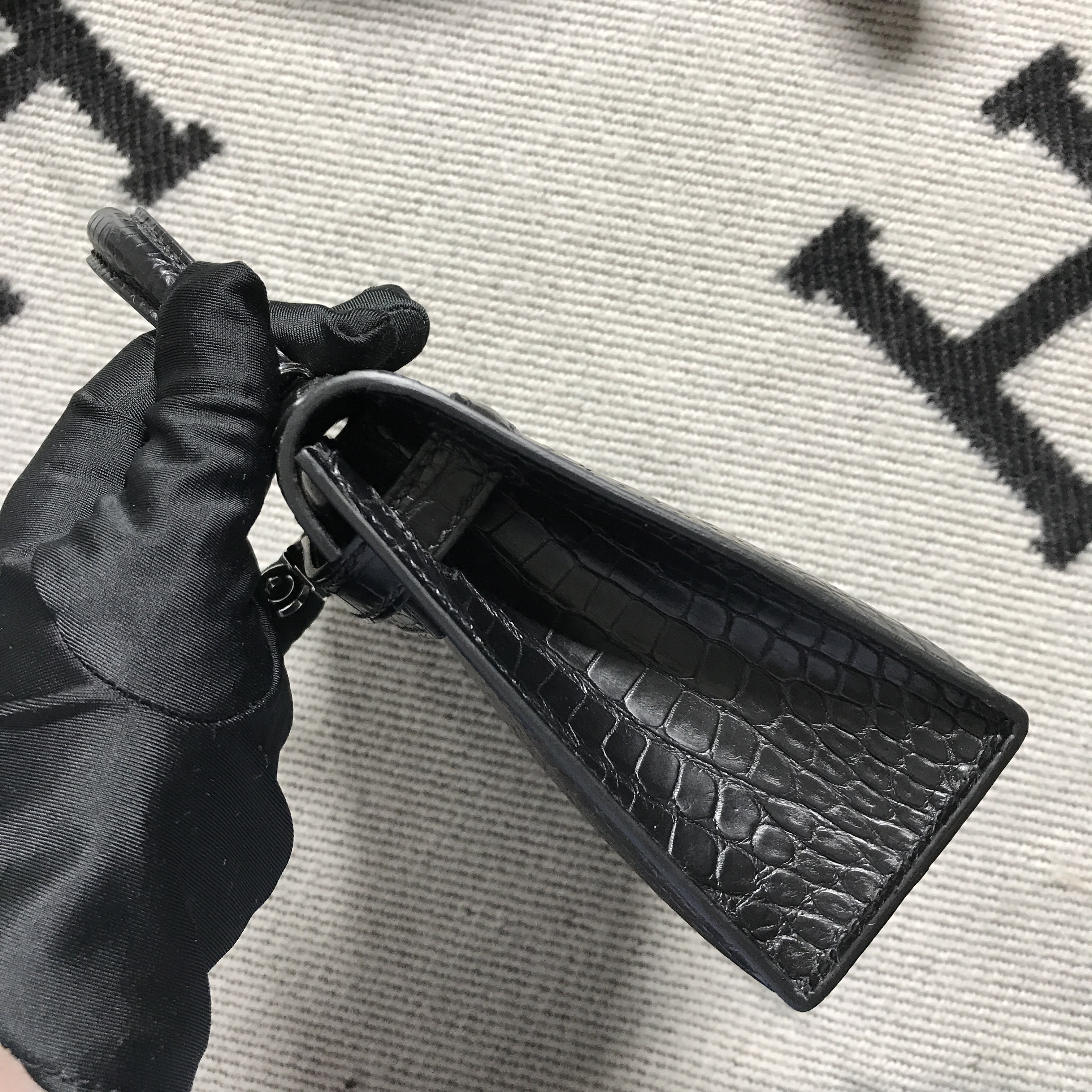 Hermès（爱马仕） Mini Kelly迷你凯莉 美洲黑雾面 银扣 2代