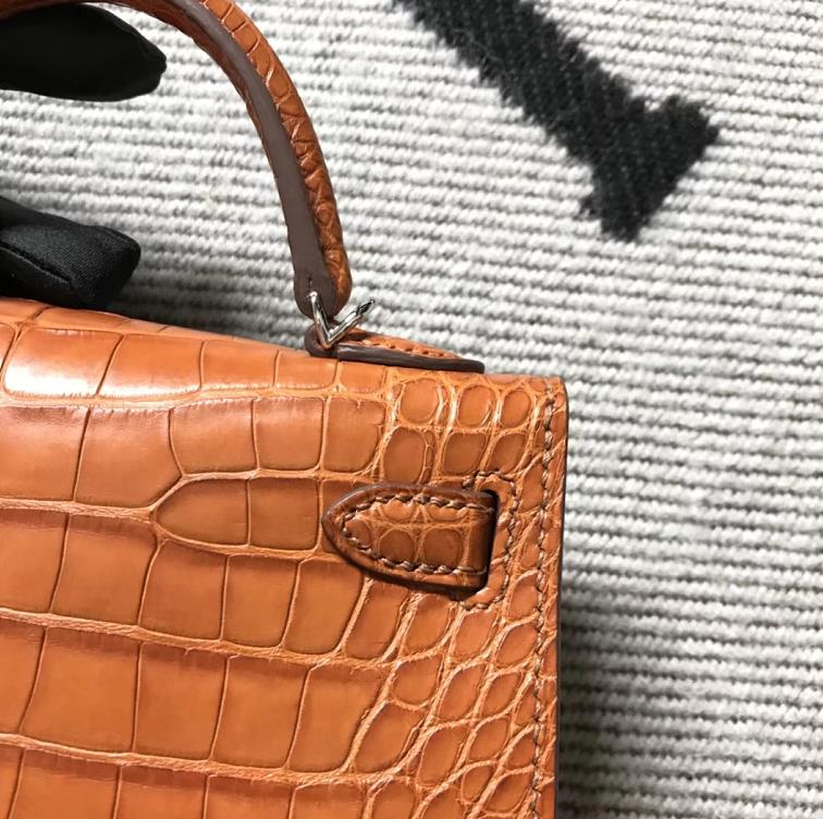 Hermès（爱马仕） Mini Kelly迷你凯莉 美洲浅棕色 银扣 2代