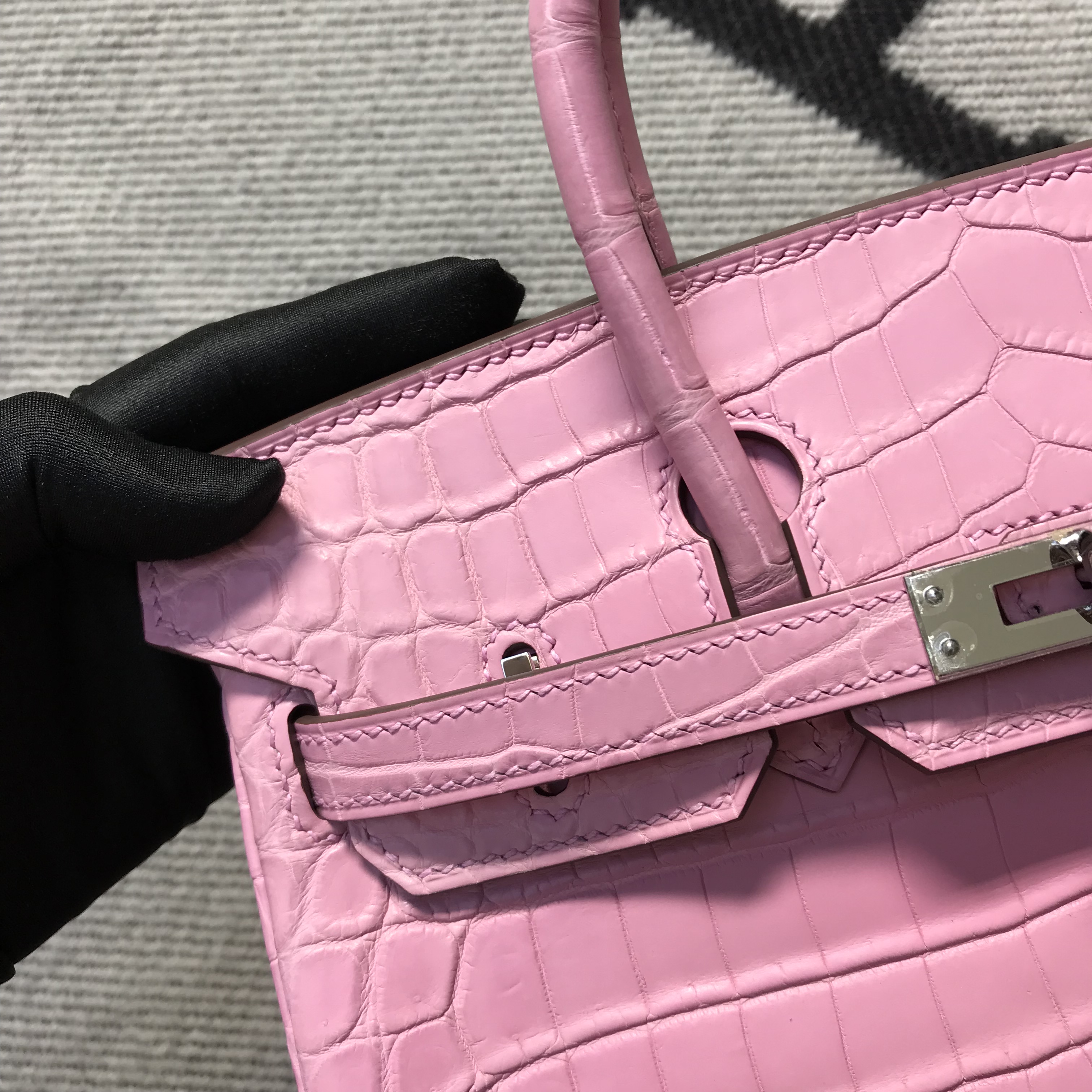 Hermès（爱马仕）Birkin 铂金包 樱花粉亚光 银扣 25cm