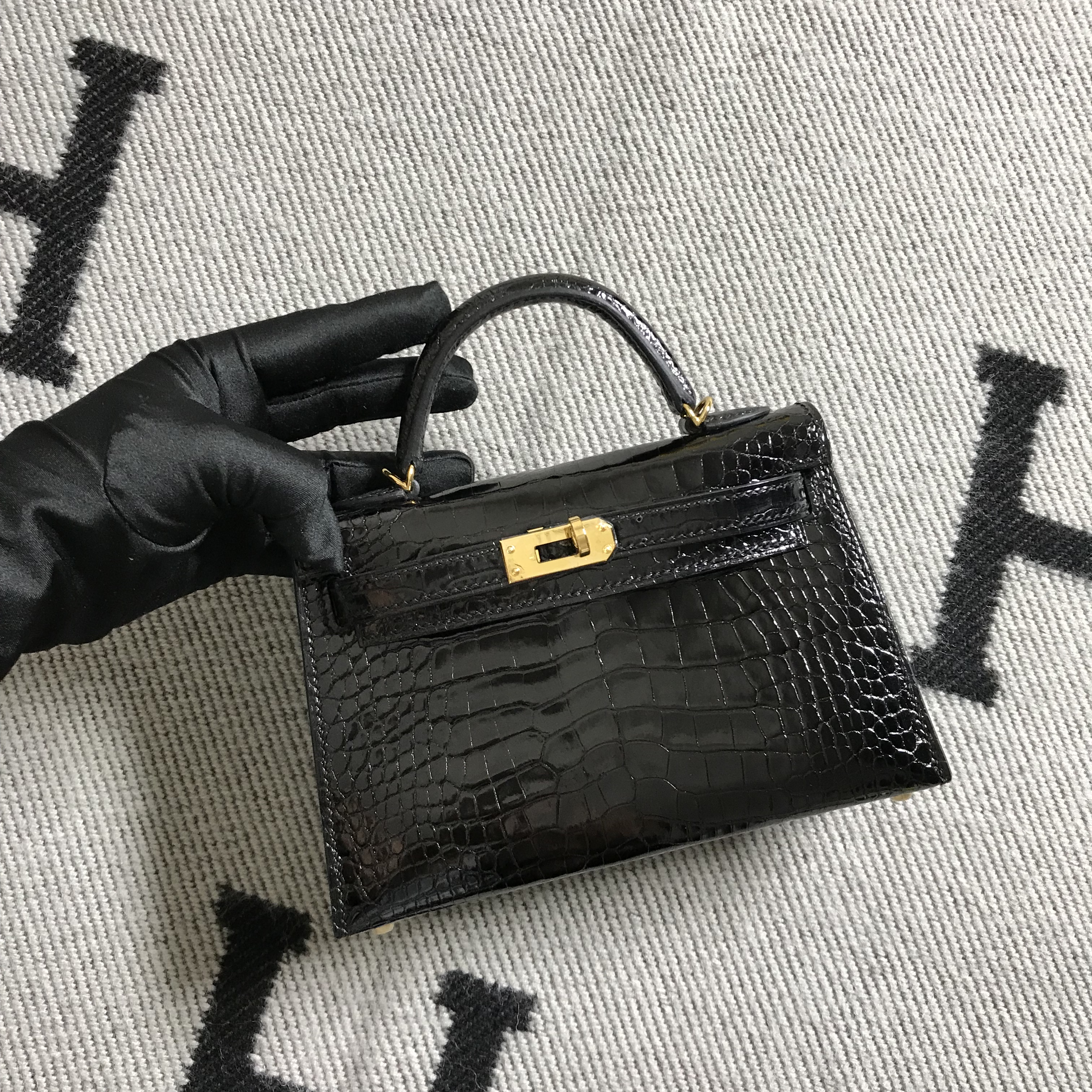 Hermès（爱马仕） Mini Kelly迷你凯莉 美洲黑 金扣 2代