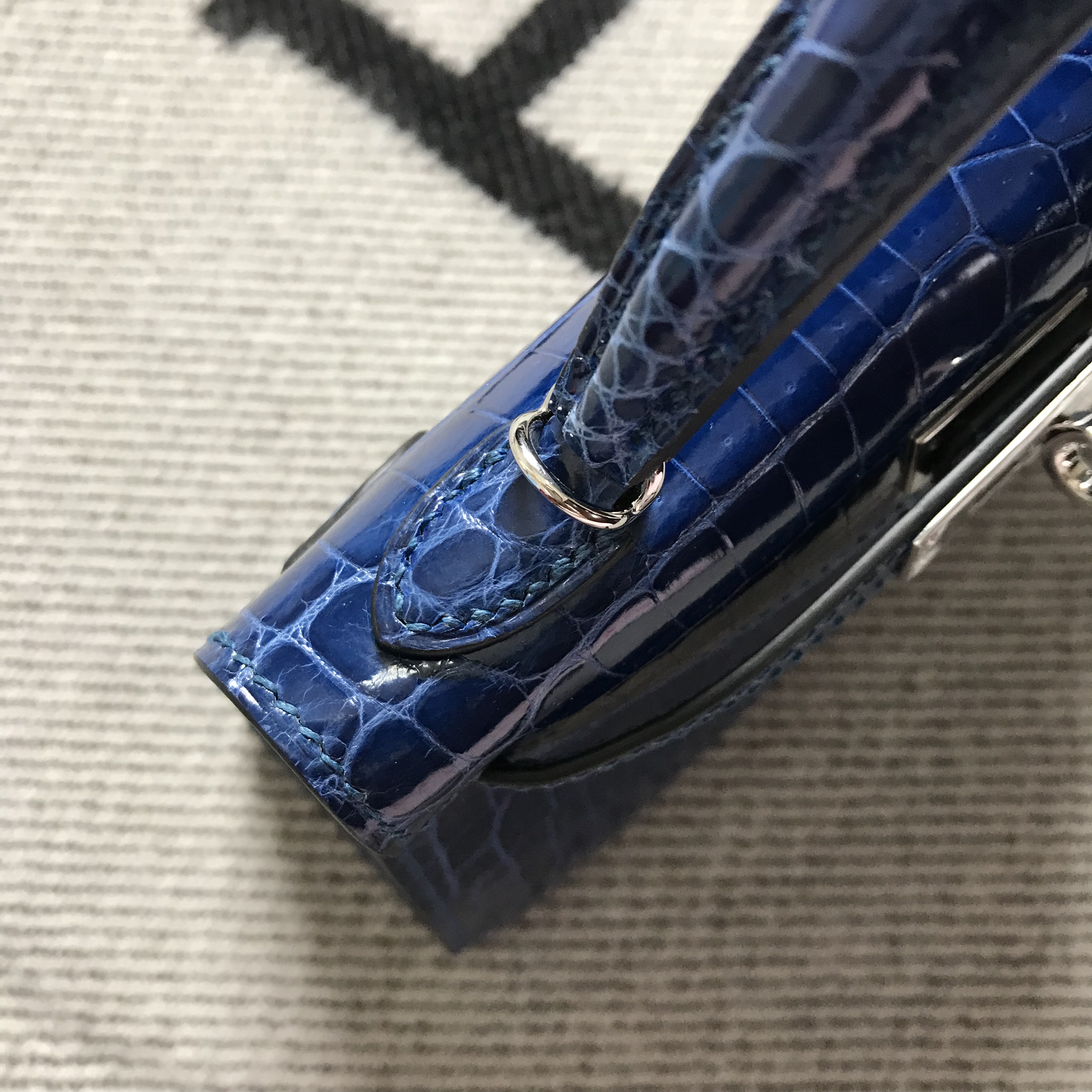 Hermès（爱马仕） Mini Kelly迷你凯莉 宝蓝色 银扣 2代