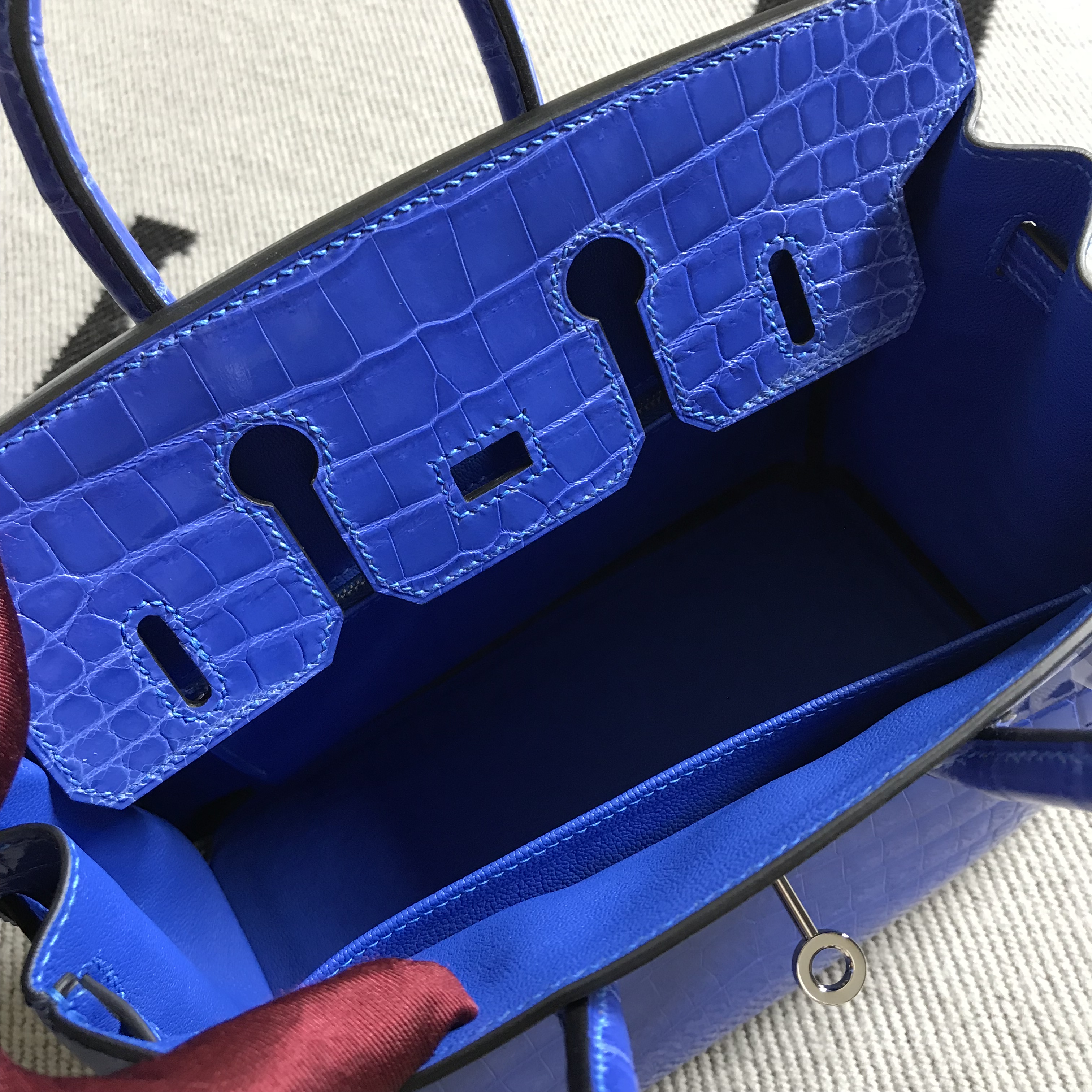 Hermès（爱马仕）Birkin 铂金包 希腊蓝 银扣 25cm