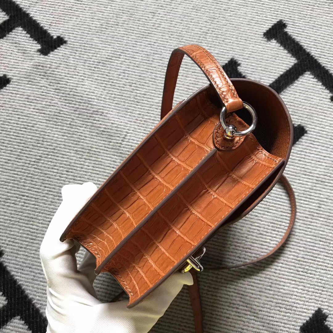 Hermès（爱马仕） Roulis猪鼻包 美洲浅棕色 银扣 18cm