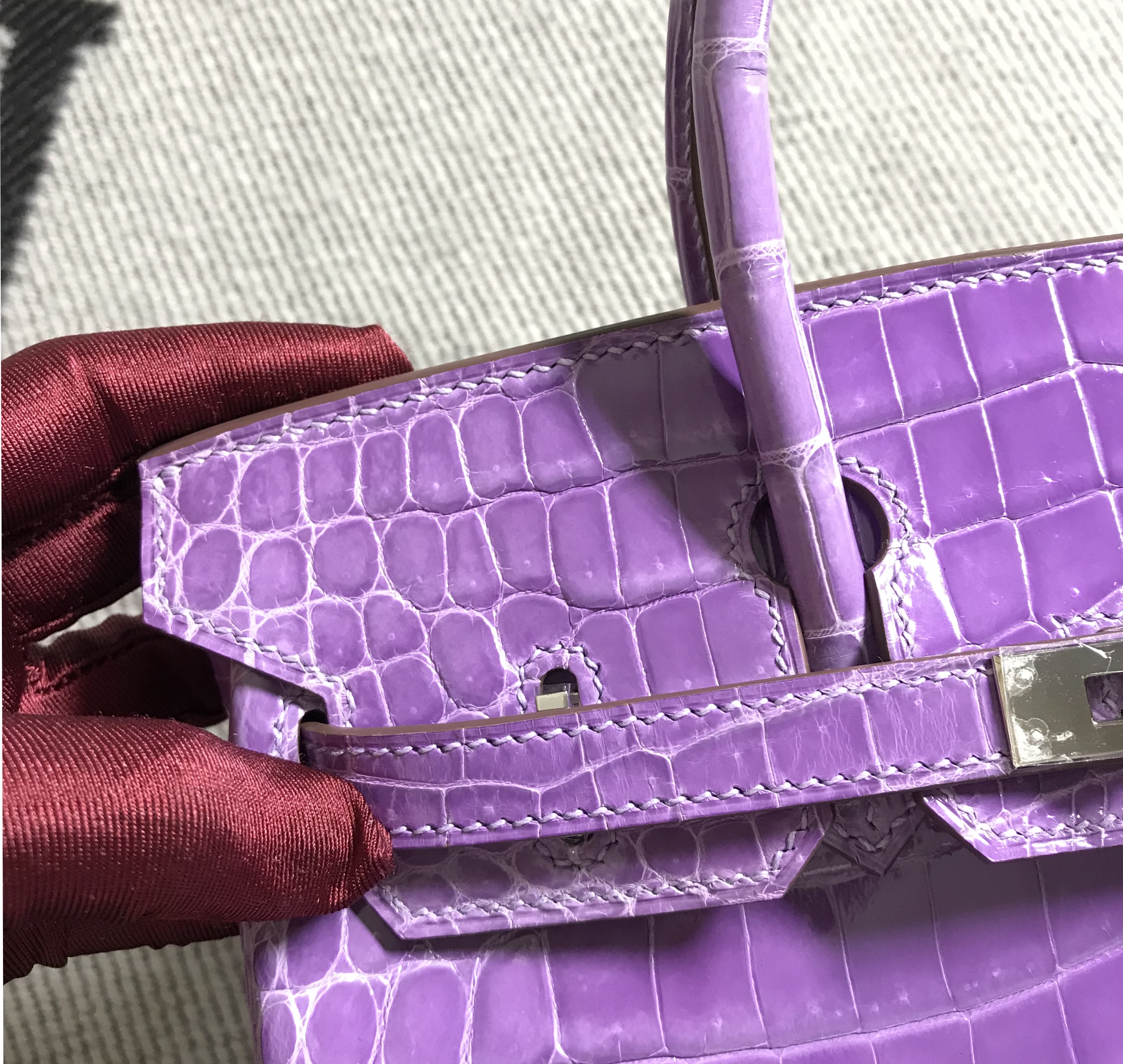 Hermès（爱马仕）Birkin 铂金包 薰衣草紫 银扣 25cm