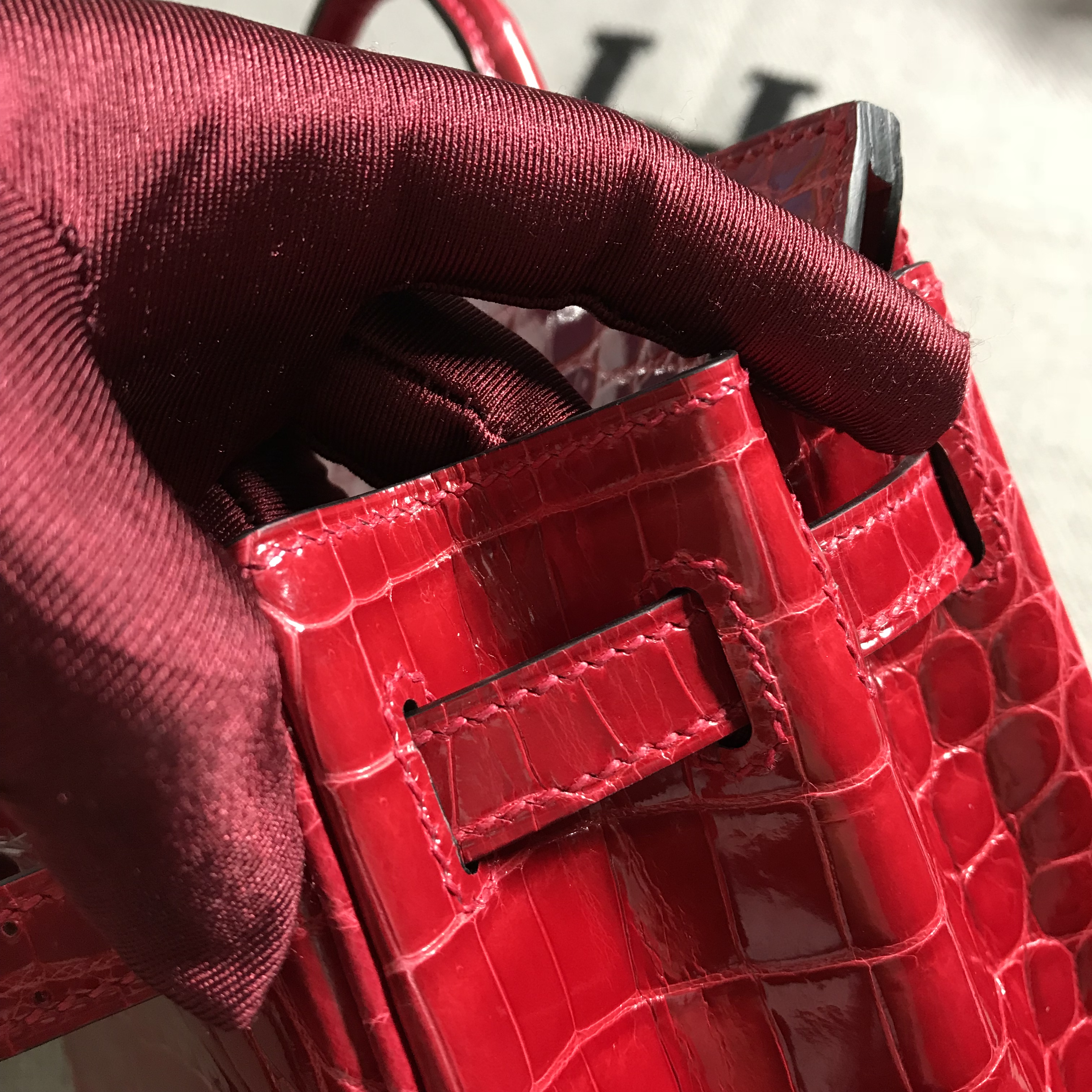 Hermès（爱马仕）Birkin 铂金包 大红色 银扣 25cm