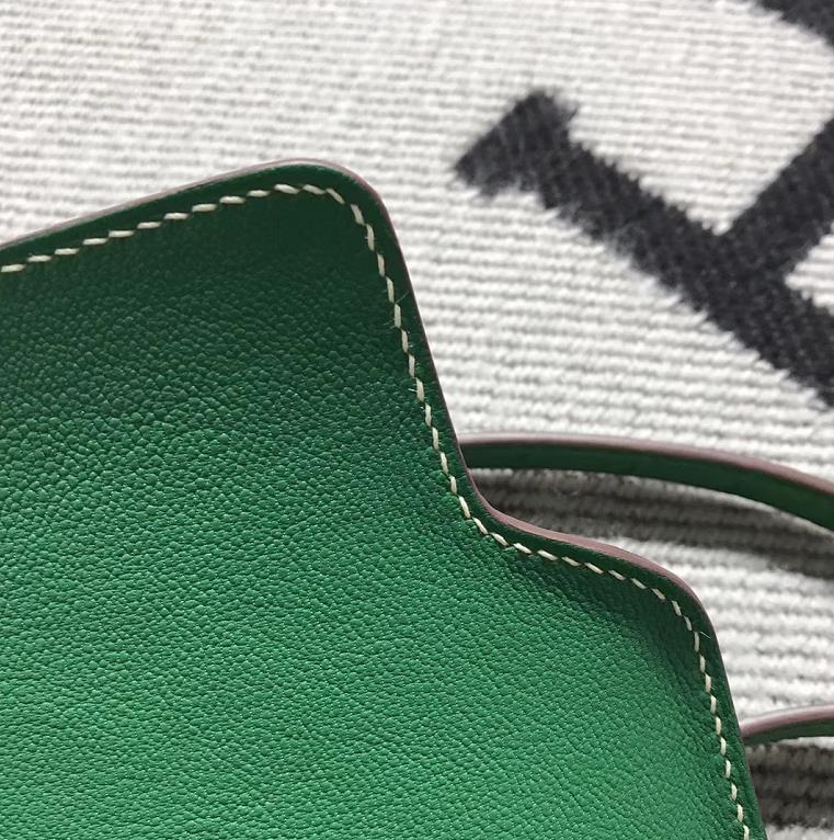 Hermès（爱马仕）Roulis猪鼻包 配蜥蜴皮 仙人掌绿 银扣 18cm