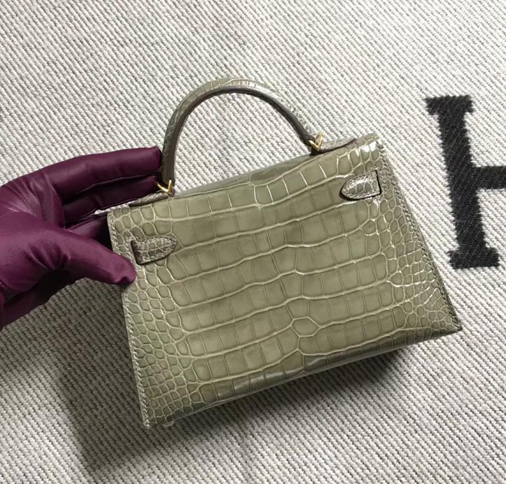 Hermès（爱马仕） Mini Kelly迷你凯莉 美洲斑鸠灰 金扣 2代