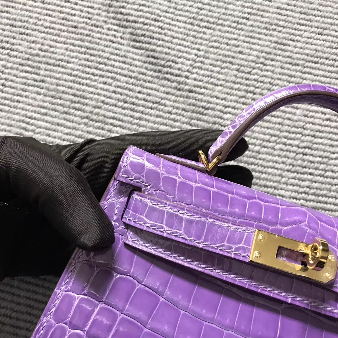 Hermès（爱马仕） Mini Kelly迷你凯莉 薰衣草 金扣 2代